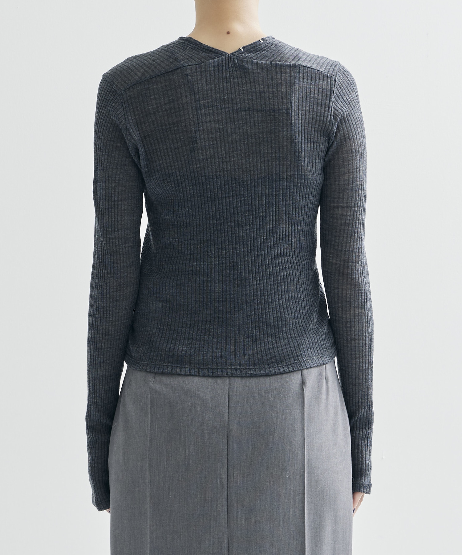 WOOL RIB CREW NECK TOP WITH HOOK JOHN LAWRENCE SULLIVAN