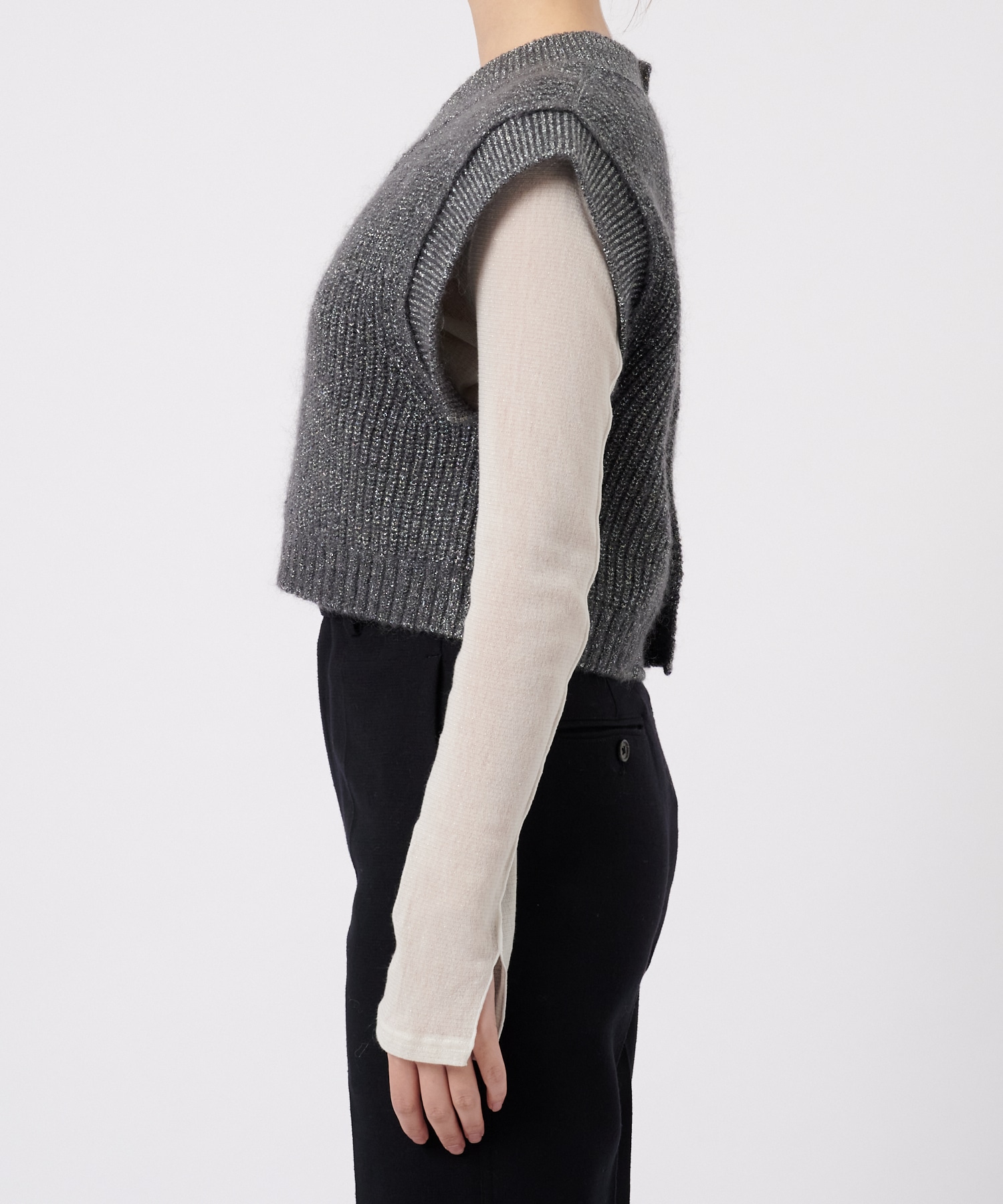 Mohair Lame Knit Vest STUDIOUS