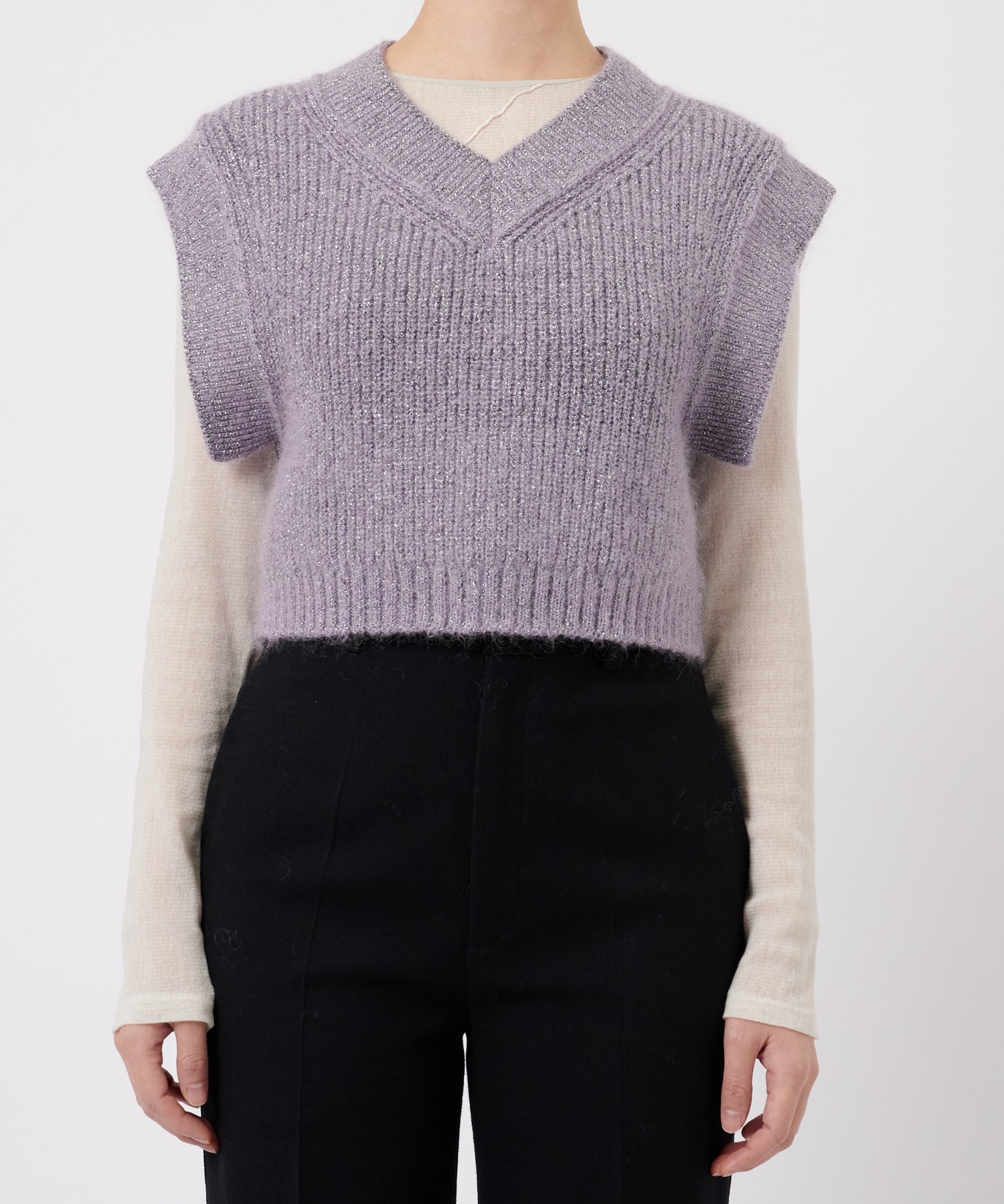 Mohair Lame Knit Vest STUDIOUS