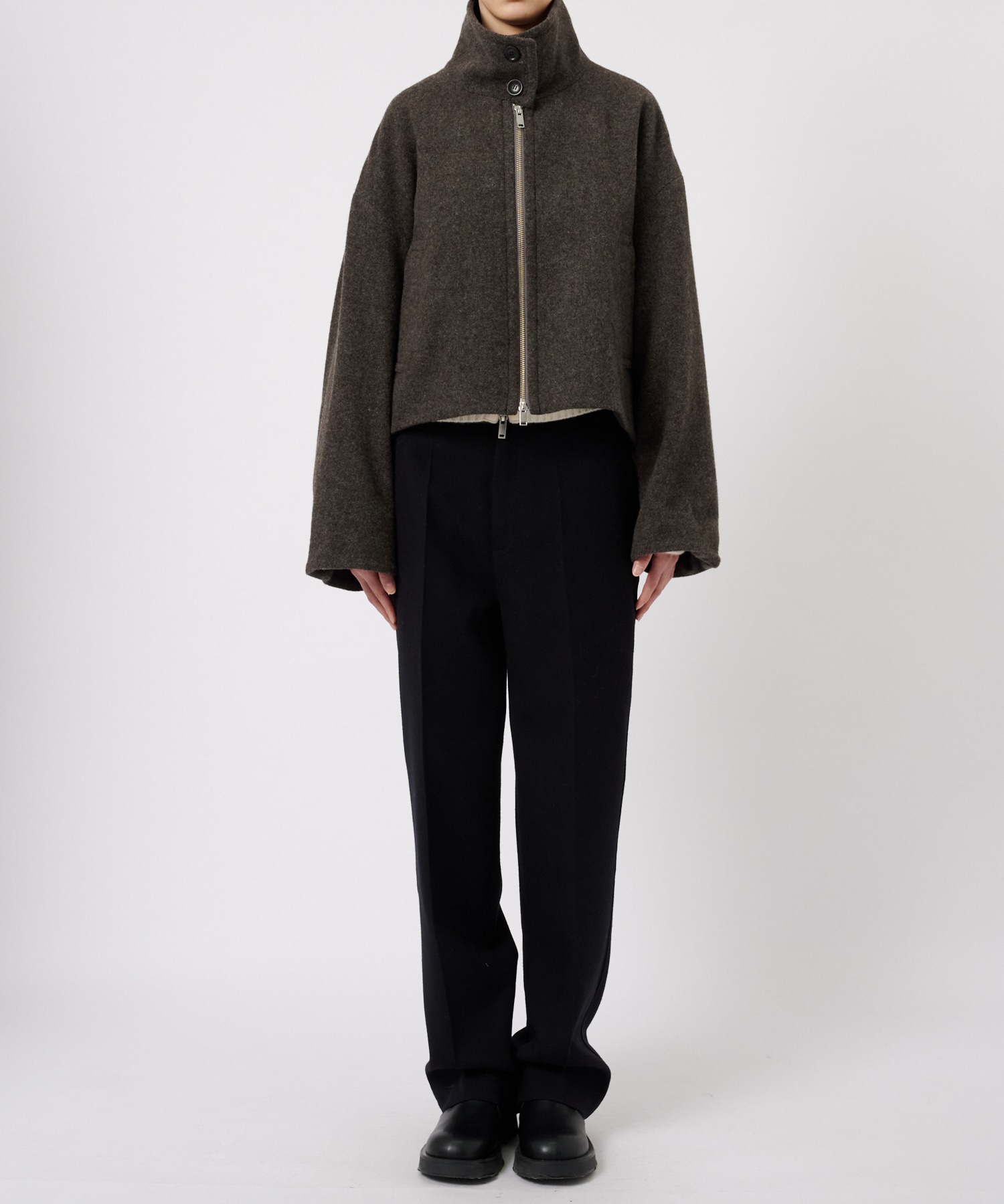 Stand Collar Wool Blouson STUDIOUS