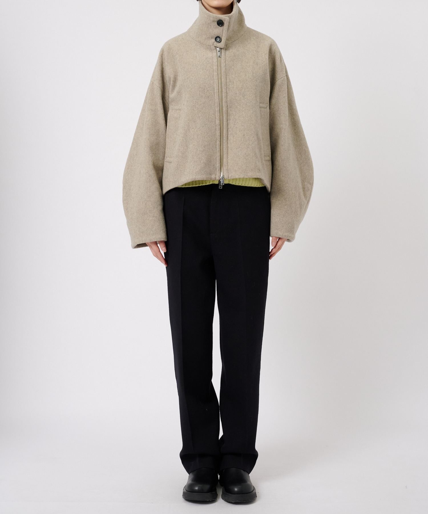 Stand Collar Wool Blouson STUDIOUS