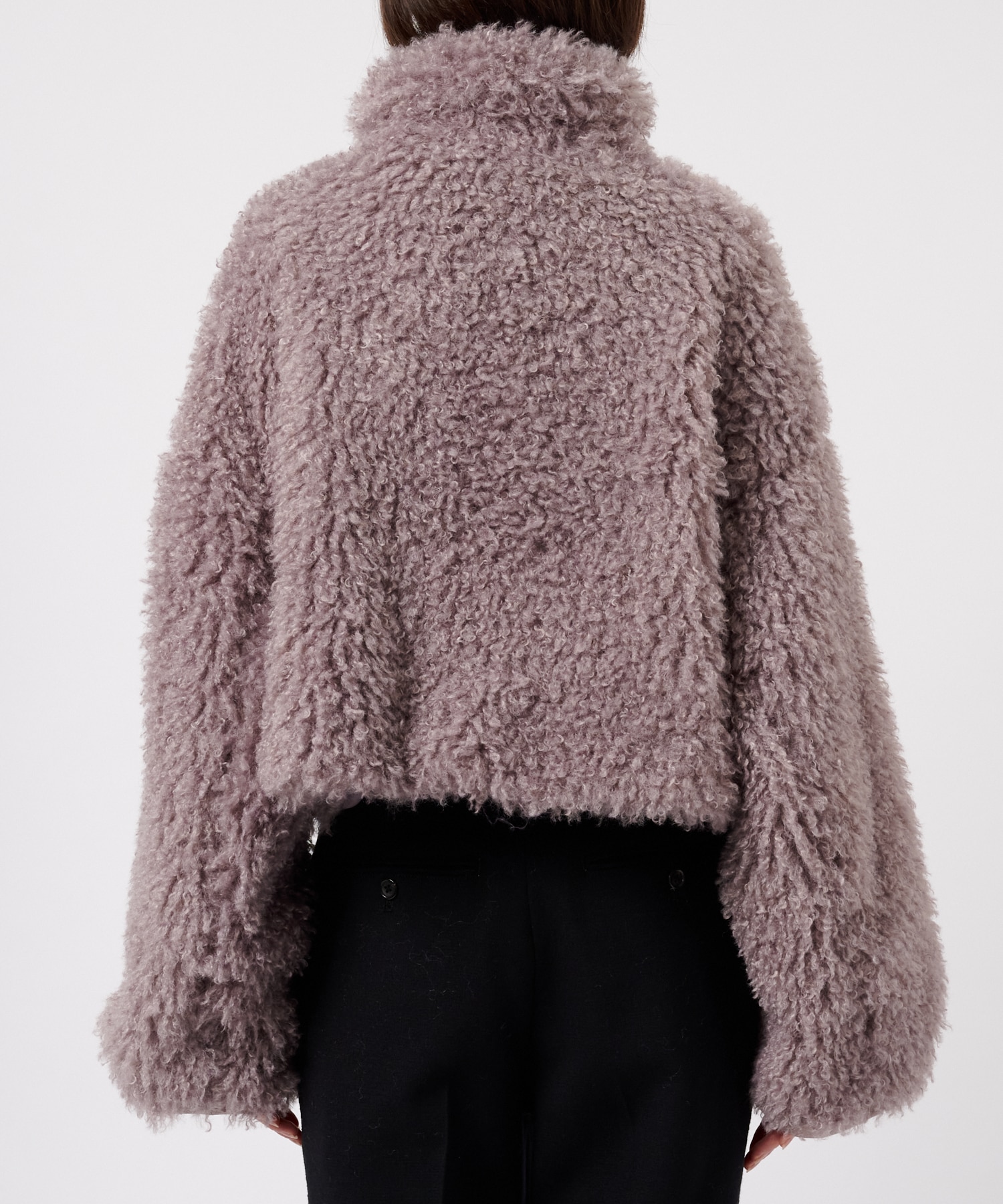 CRIMPED FUR CROPPED BLOUSON THINGS THAT MATTER