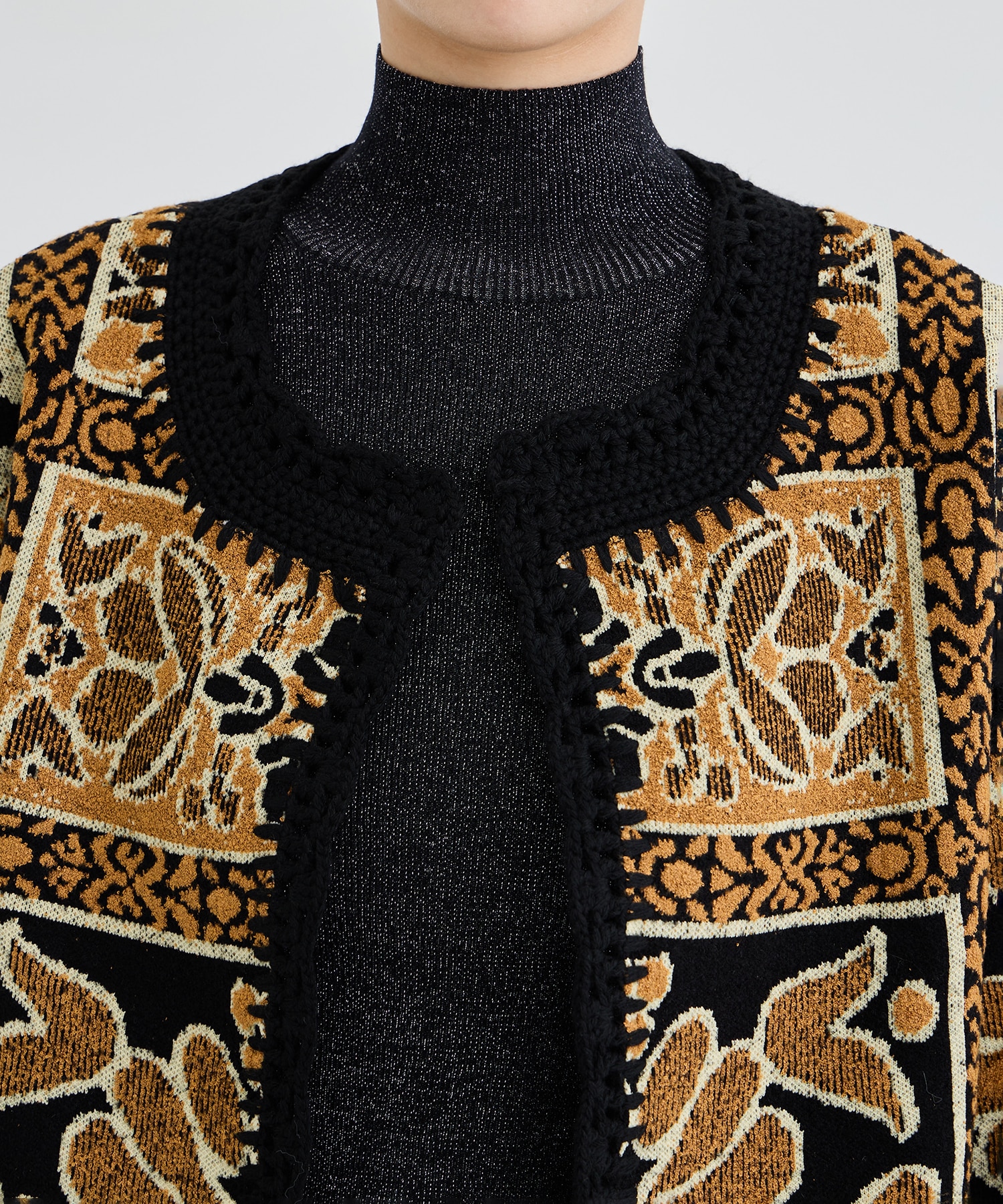 RUG PATTERN KNIT JACKET AMERI