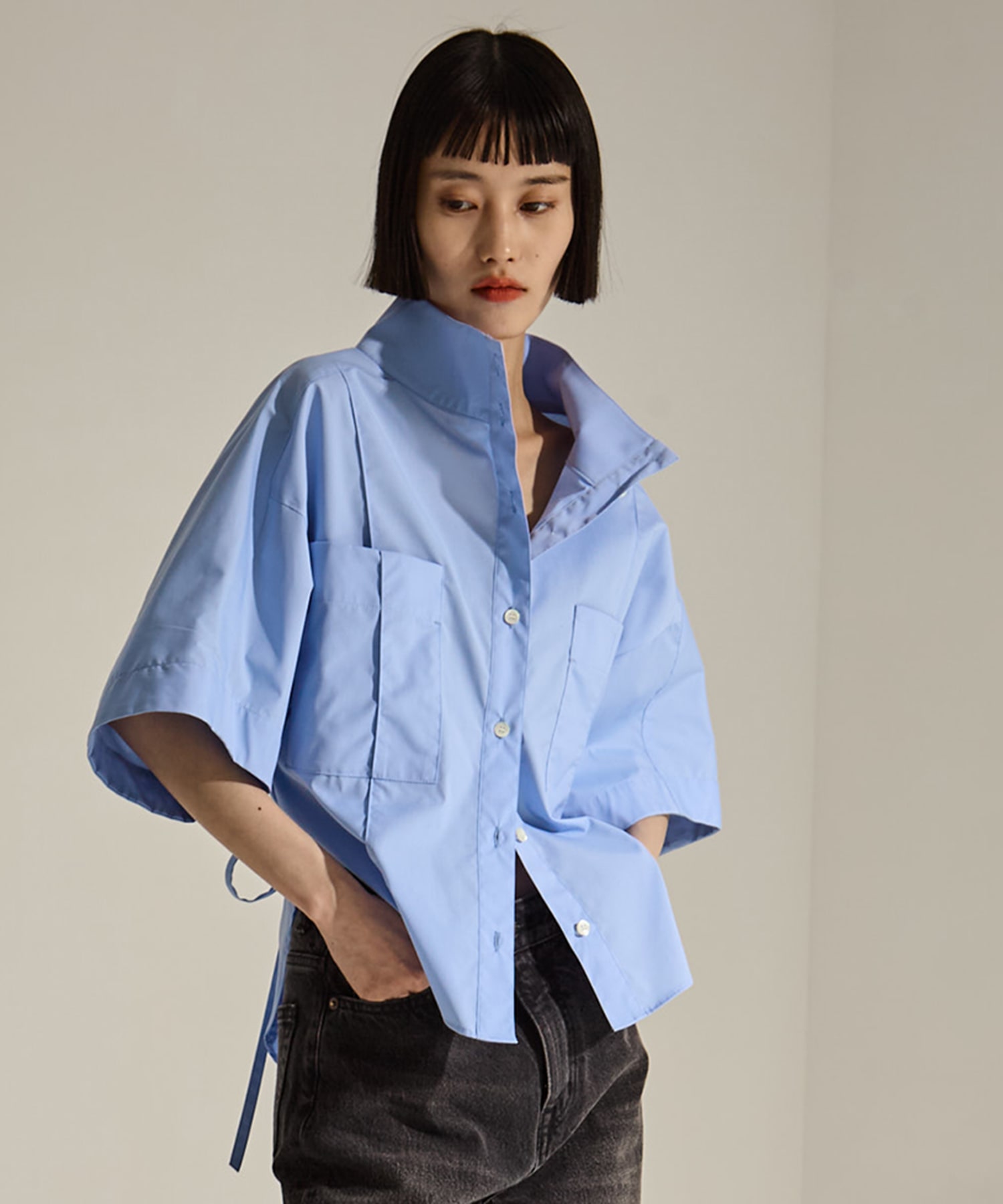 2way Collar Cotton Shirt STUDIOUS