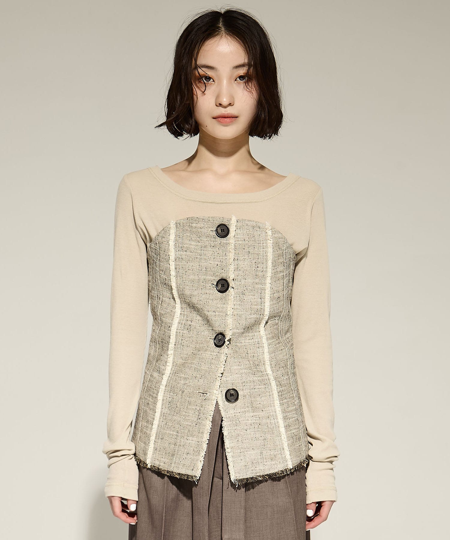 Silk Nep Bustier Combi Top STUDIOUS