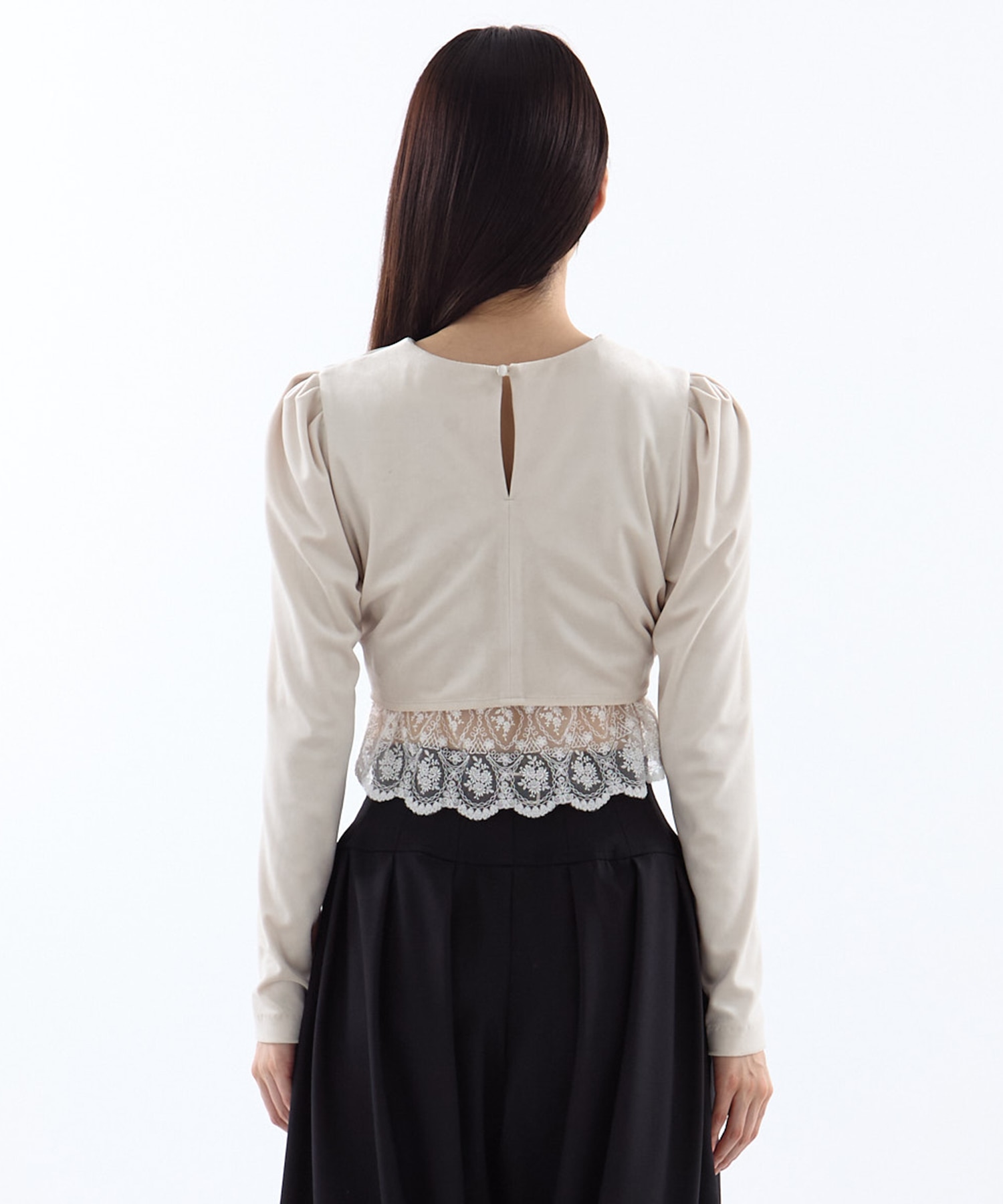 gather neck velour tops tanakadaisuke