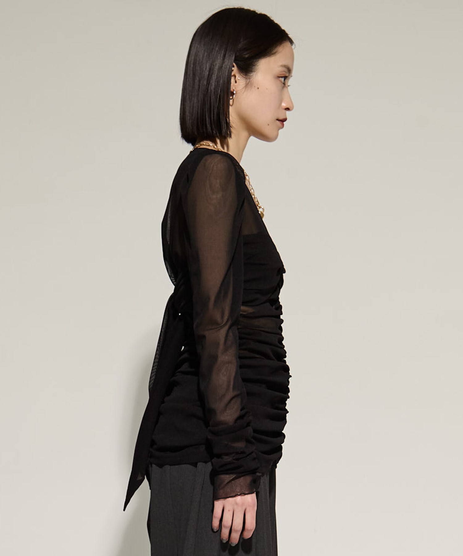 別注 TULLE GATHERED TOP FETICO
