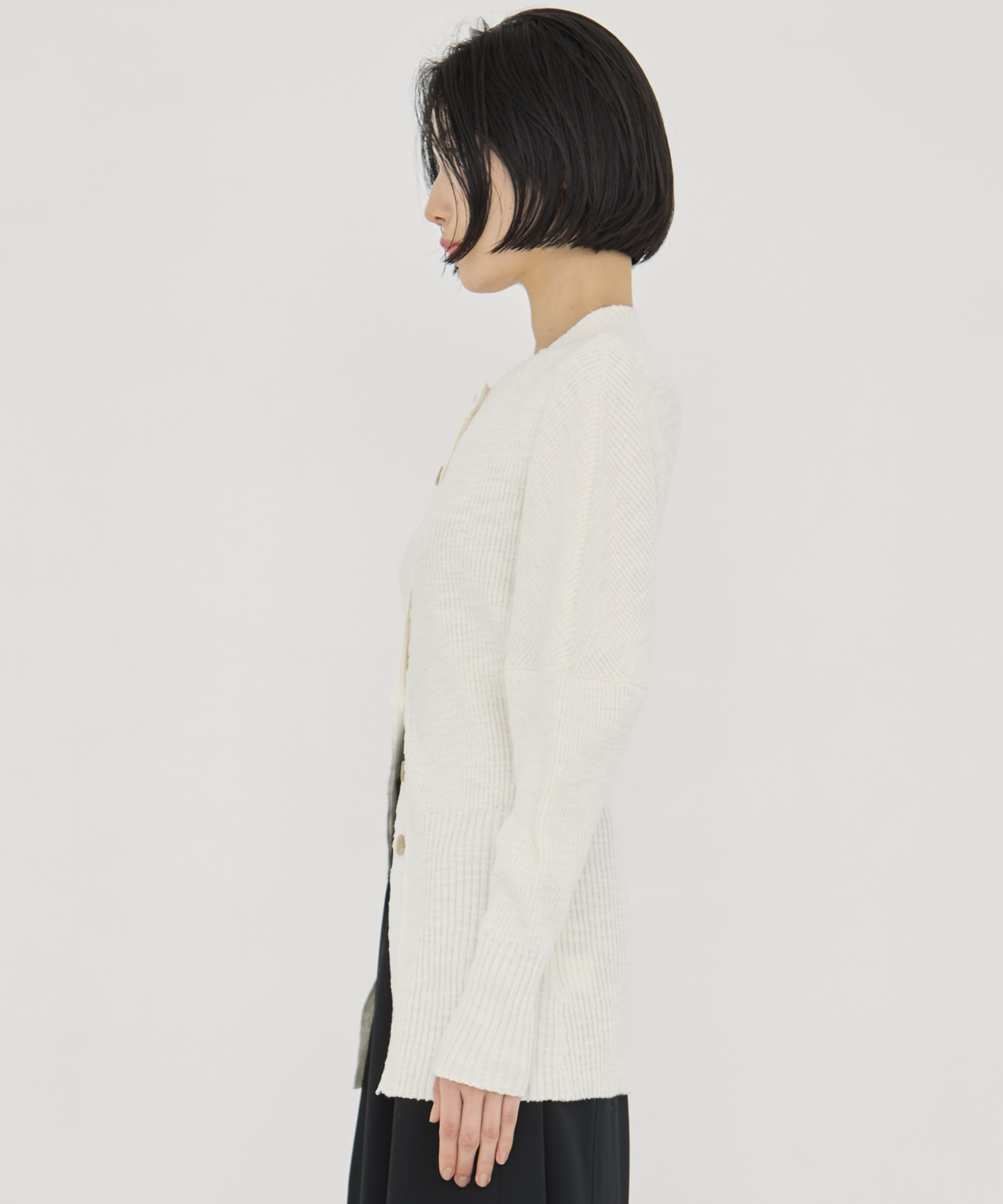 Greer crew neck knit cardigan AKIRANAKA