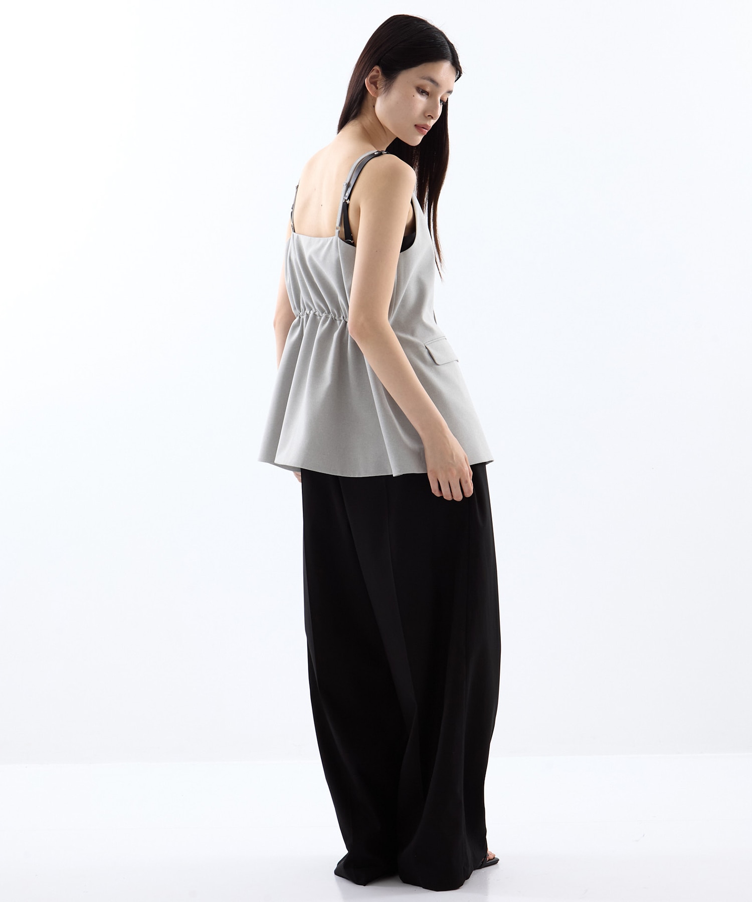3WAY PIN TUCK LAYERED VEST AMERI