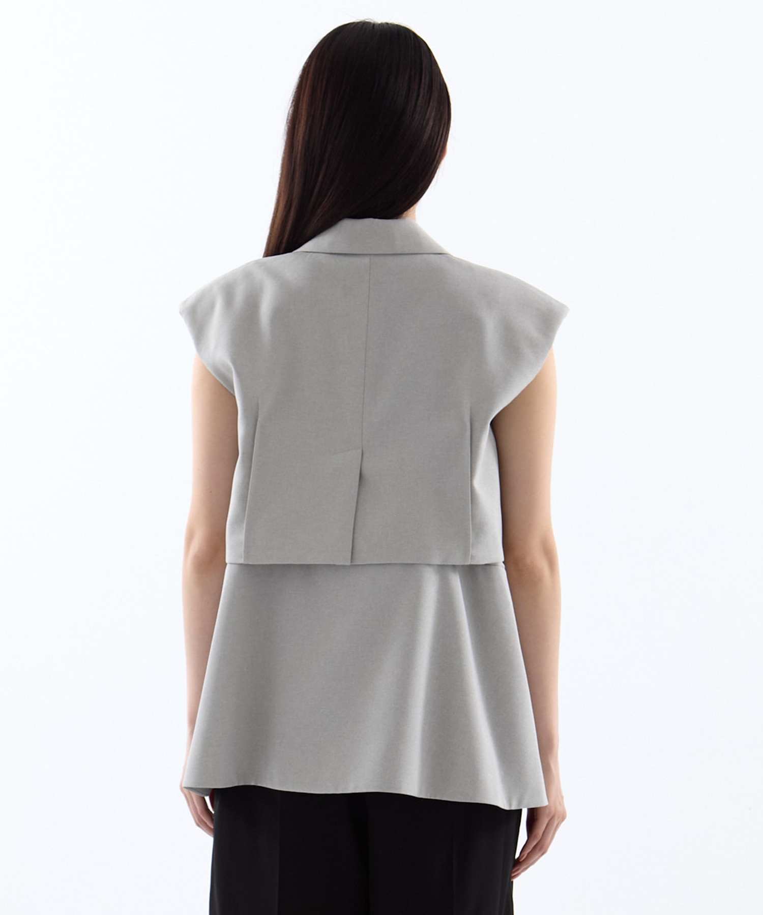 3WAY PIN TUCK LAYERED VEST AMERI