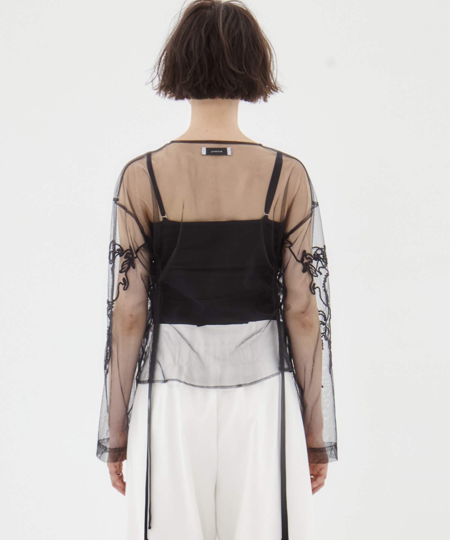 EX.embroidered tulle cardigan MURRAL