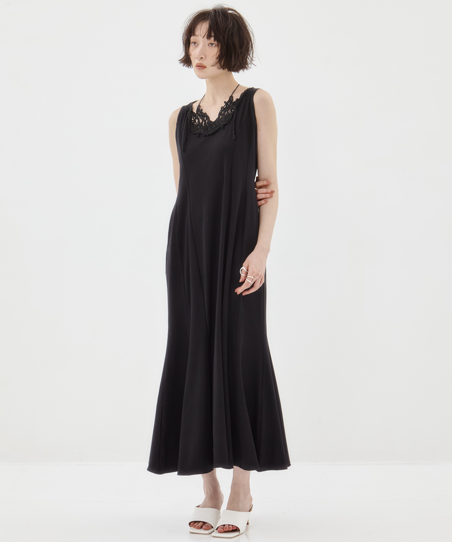 Vine embroidered jersey dress MURRAL