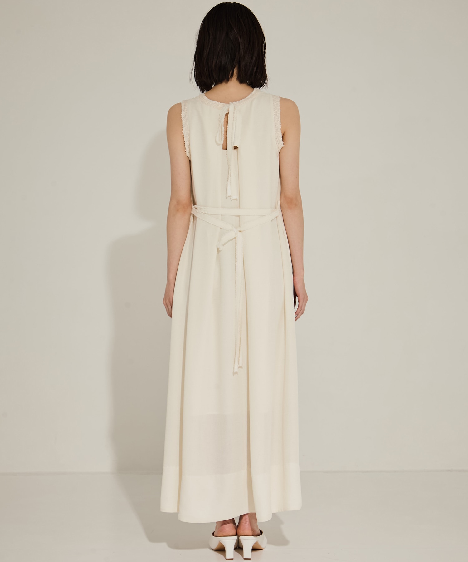 V Neck Sleeveless Mesh Dress STUDIOUS