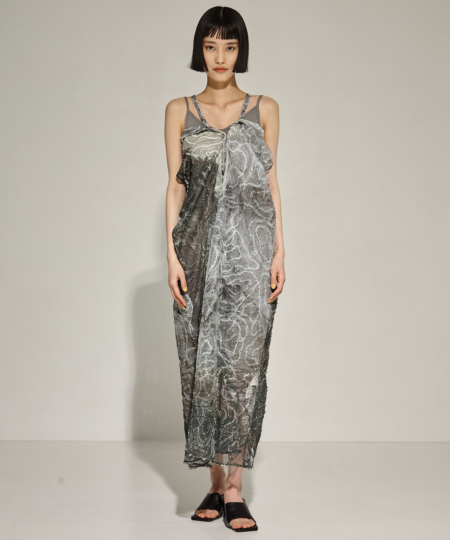 RIPPLE SHAGGY ART DRESS AMERI
