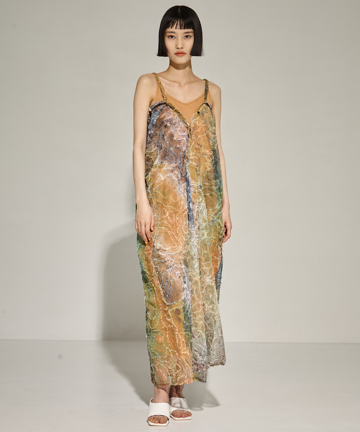 RIPPLE SHAGGY ART DRESS AMERI