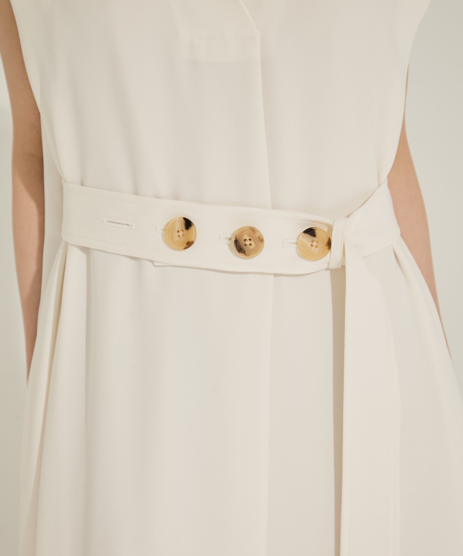 Back Satin Belted Dress STUDIOUS