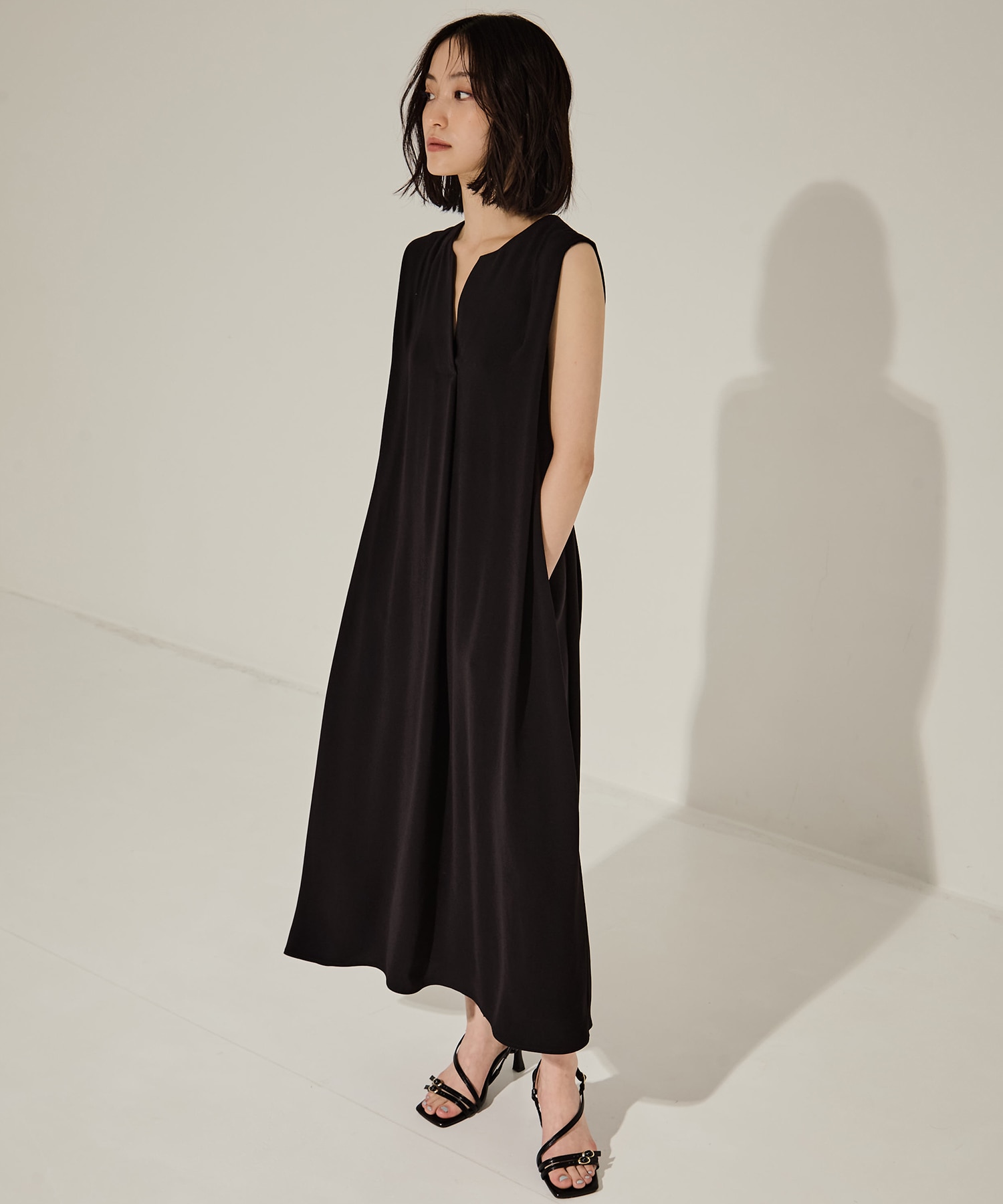 Back Satin Belted Dress STUDIOUS