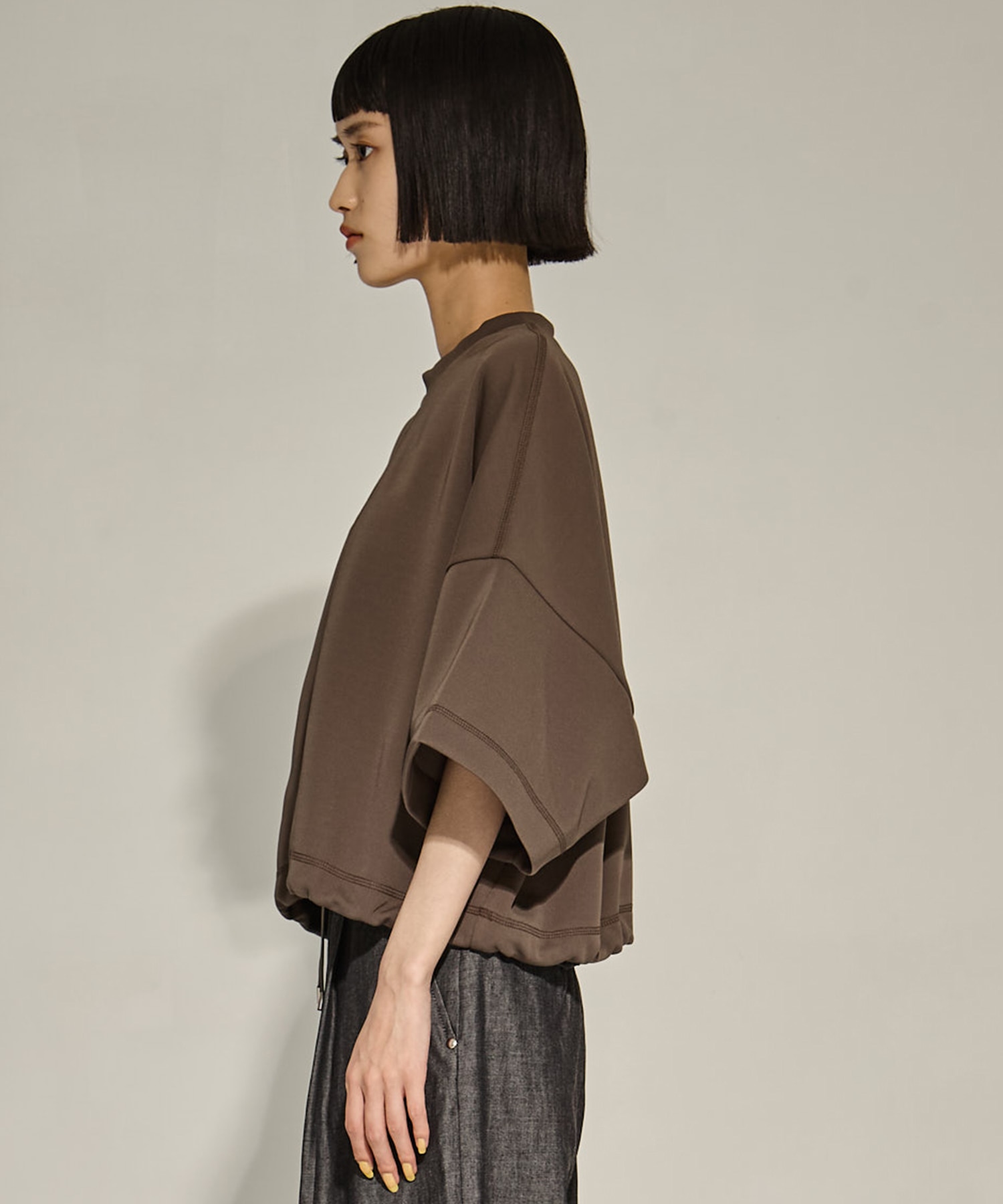 Draw Cord Hem Cropped T UJOH