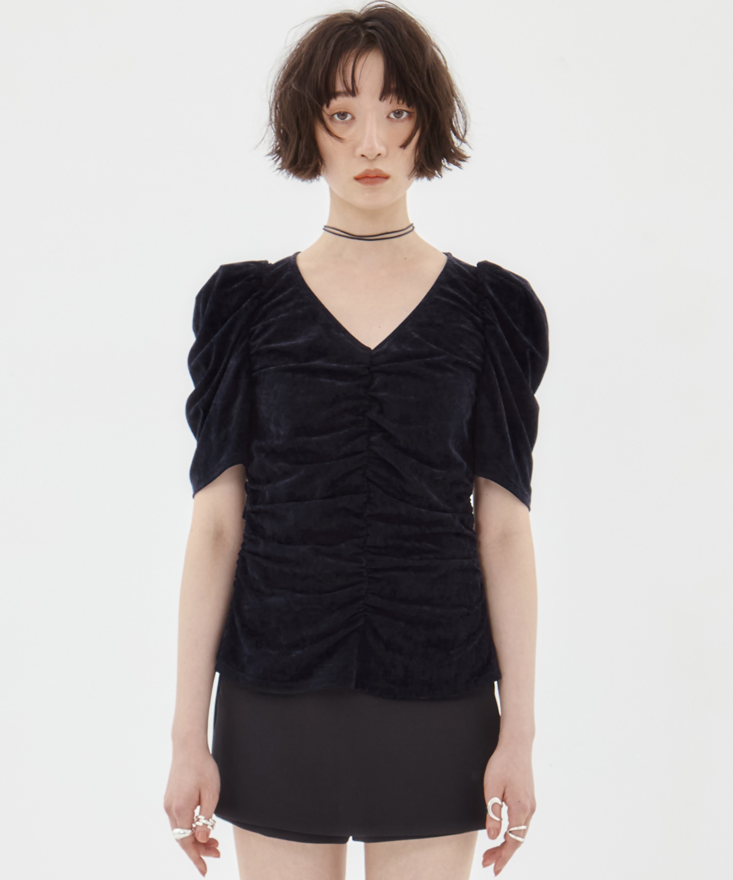 別注 VELOUR GATHERD TOP FETICO