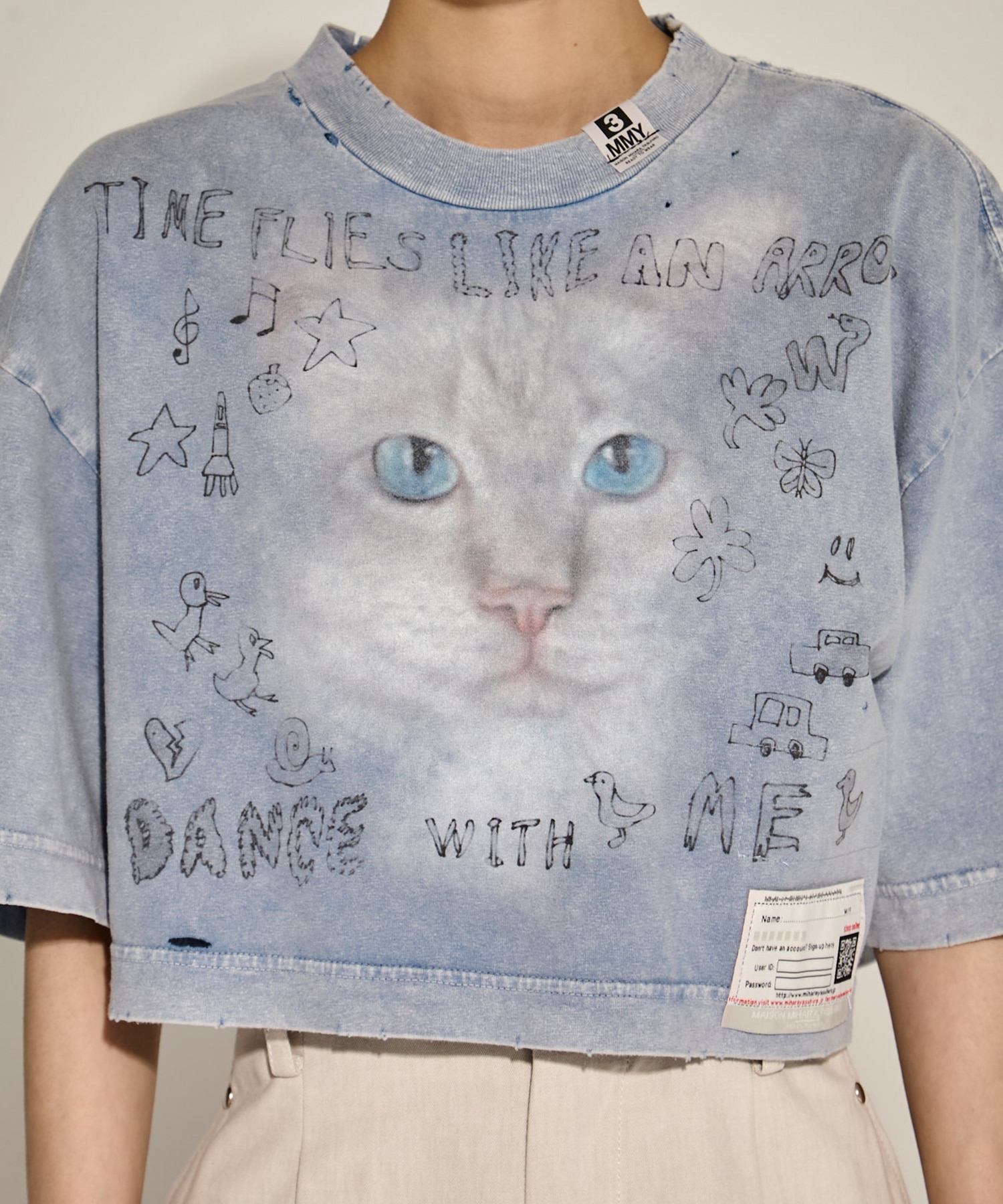 BLEACHED CROPPED TEE Maison MIHARA YASUHIRO
