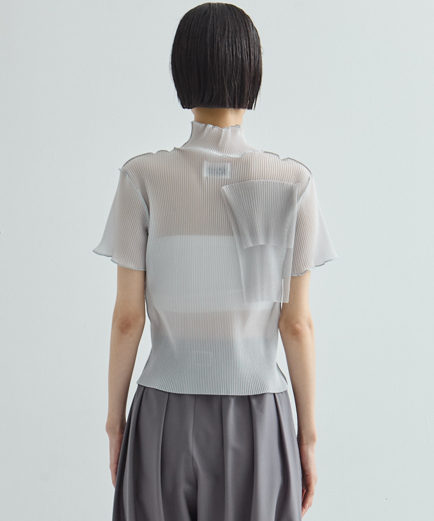 別注SHEER SHORT HIGHNECK SLEEVE TOP kotohayokozawa