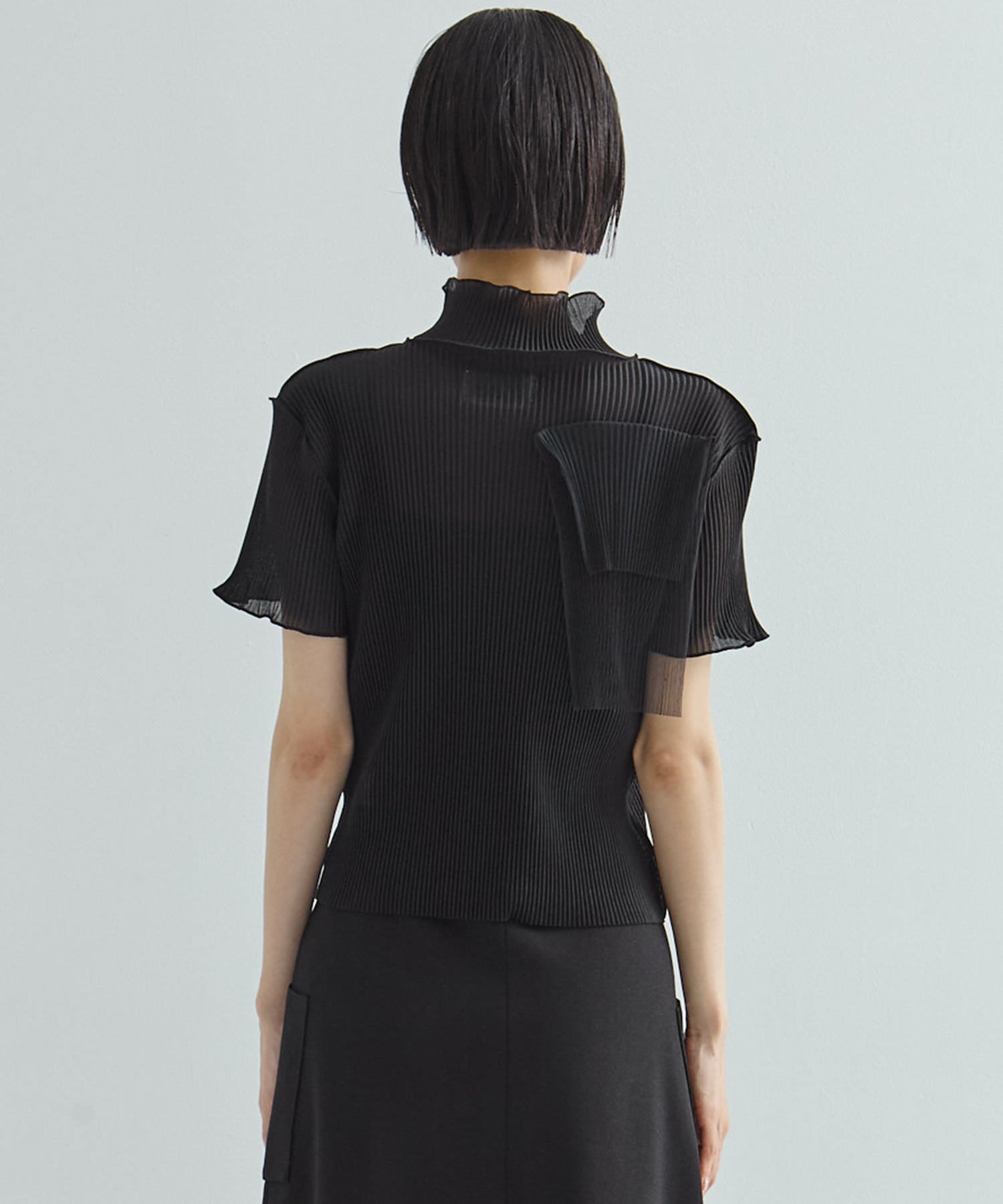 別注SHEER SHORT HIGHNECK SLEEVE TOP kotohayokozawa