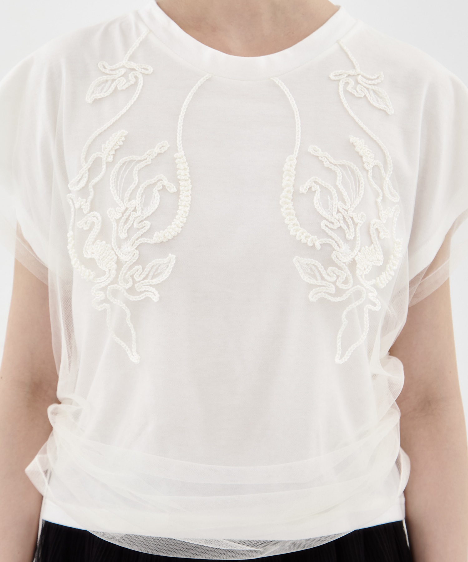 EX.embroidered tulle layered tops MURRAL