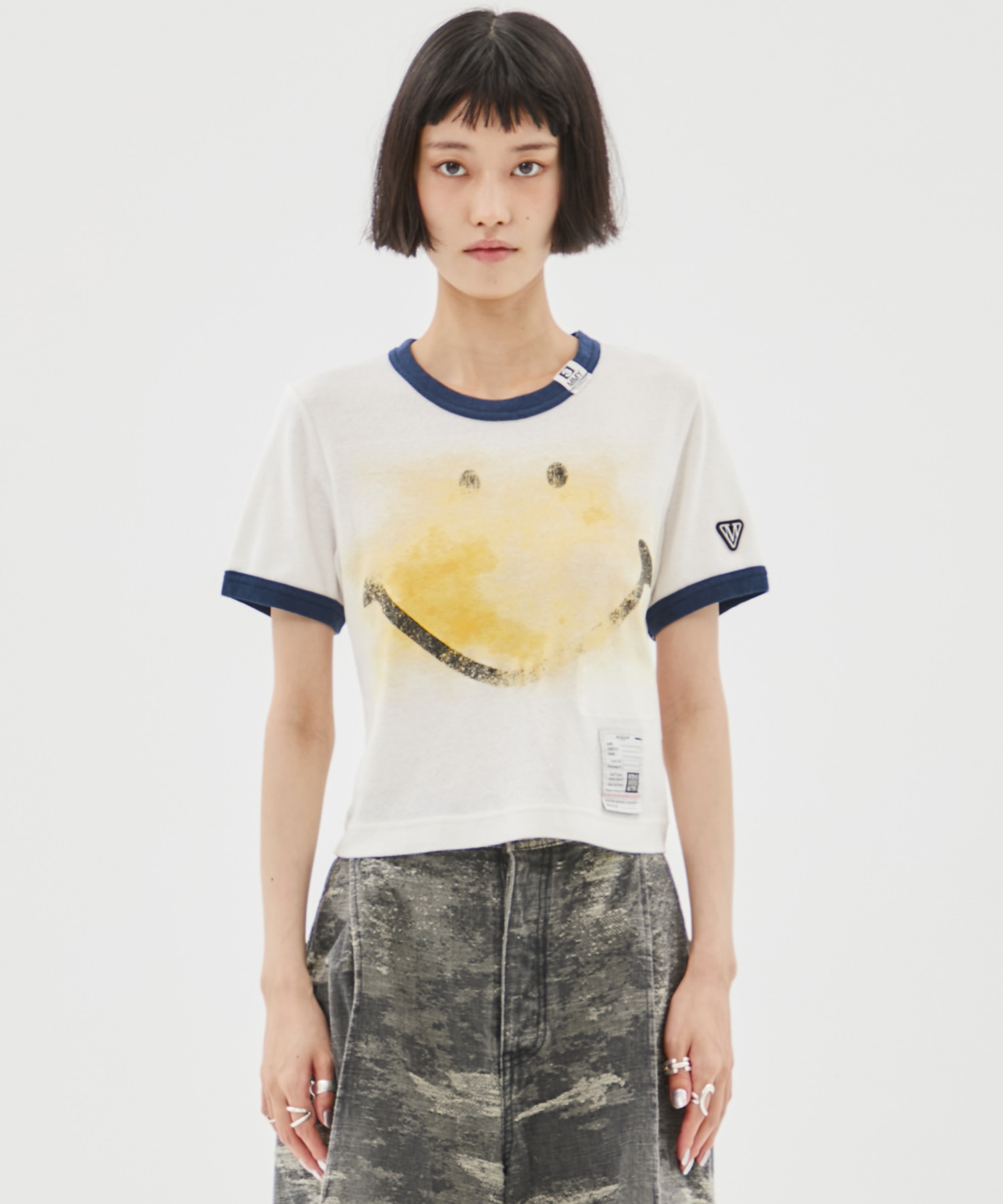 SMILY FACE PRINTED MINI TEE Maison MIHARA YASUHIRO