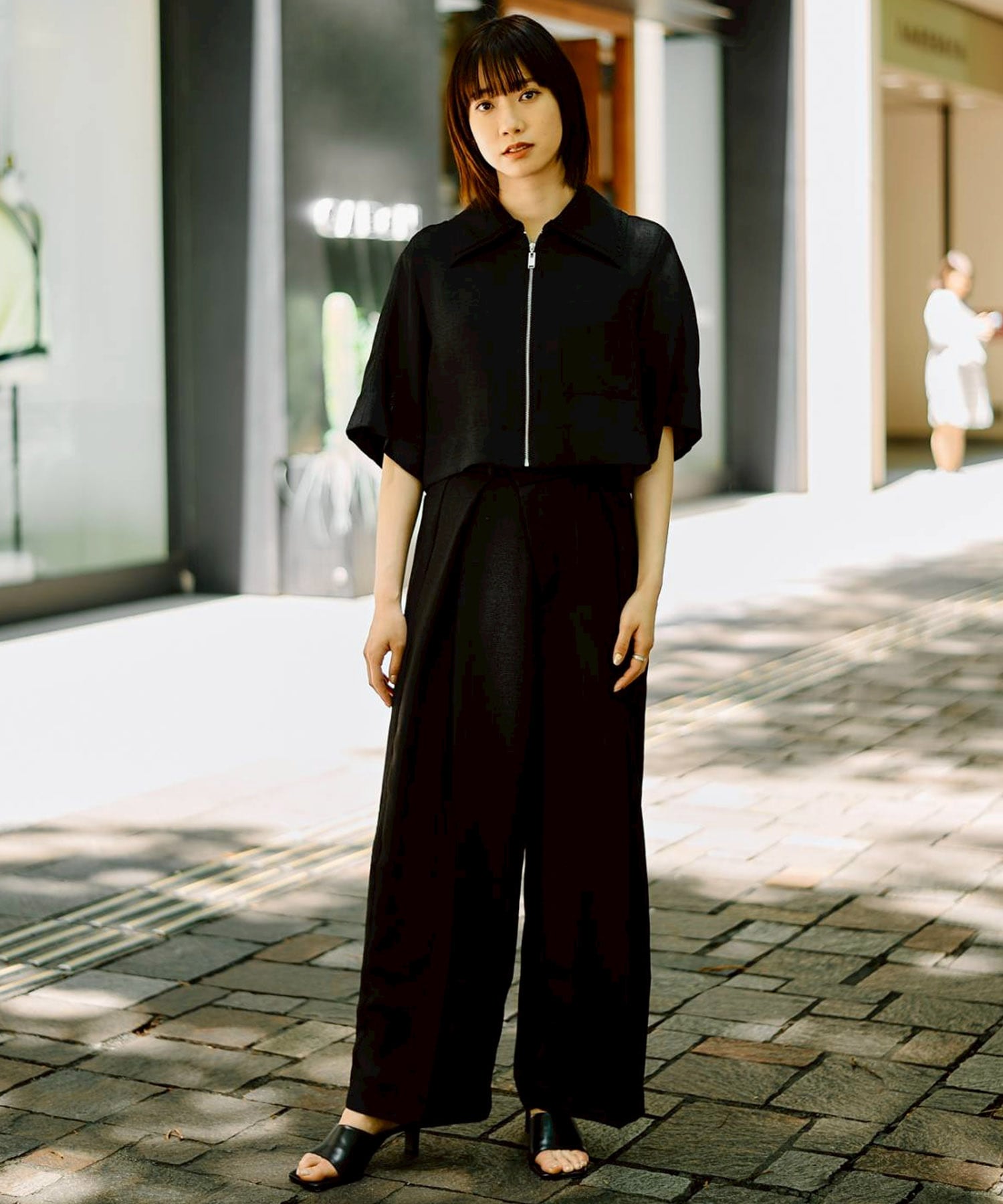 Asymmetric Front Mesh Trousers STUDIOUS
