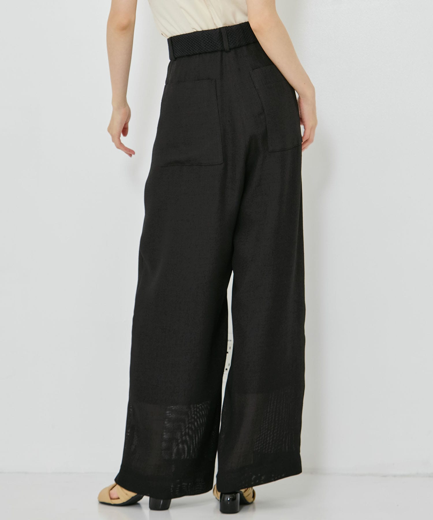 Asymmetric Front Mesh Trousers STUDIOUS