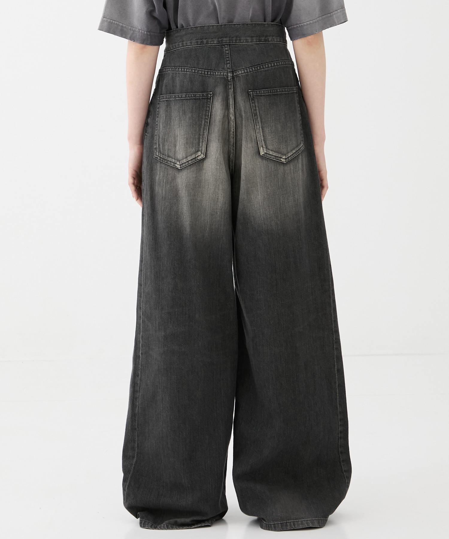 別注 WASHED DENIM FOLDED WIDE PANTS (SHORT LENGTH) JOHN LAWRENCE SULLIVAN