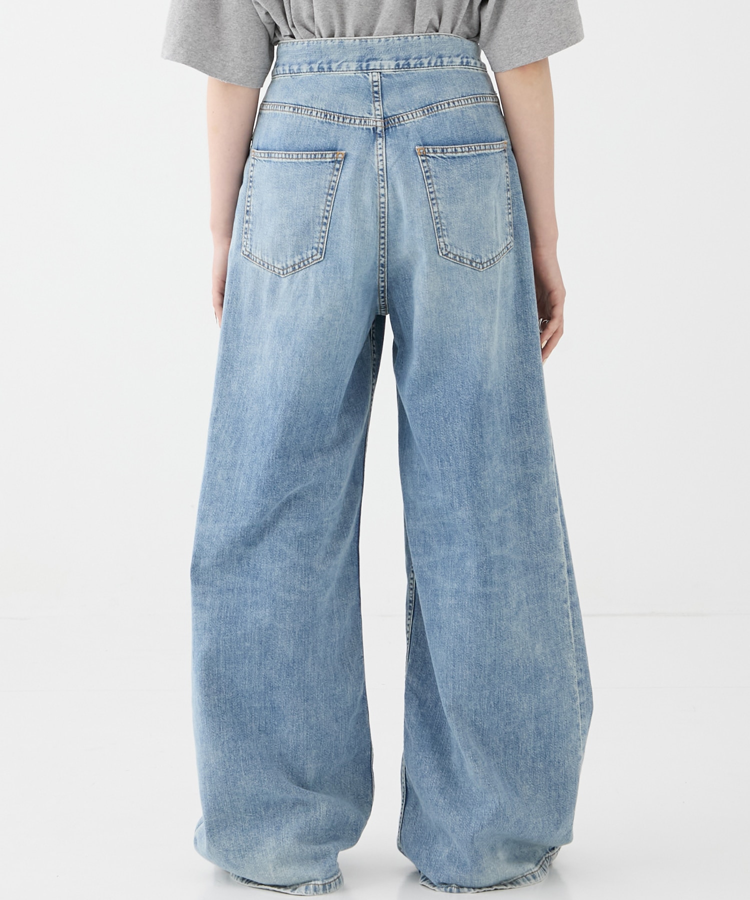 別注 WASHED DENIM FOLDED WIDE PANTS (SHORT LENGTH) JOHN LAWRENCE SULLIVAN
