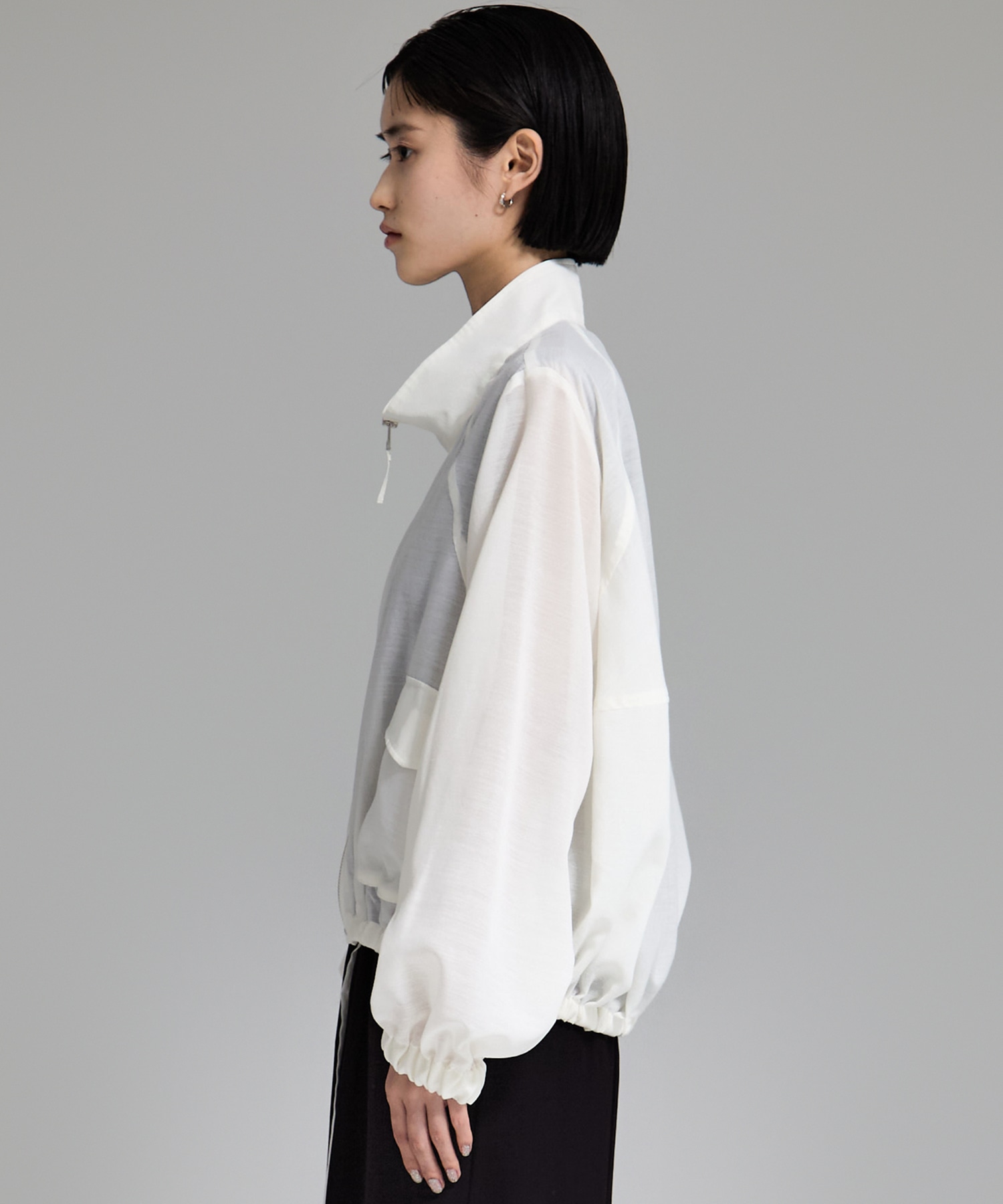 SHEER ZIP BLOUSON STUDIOUS