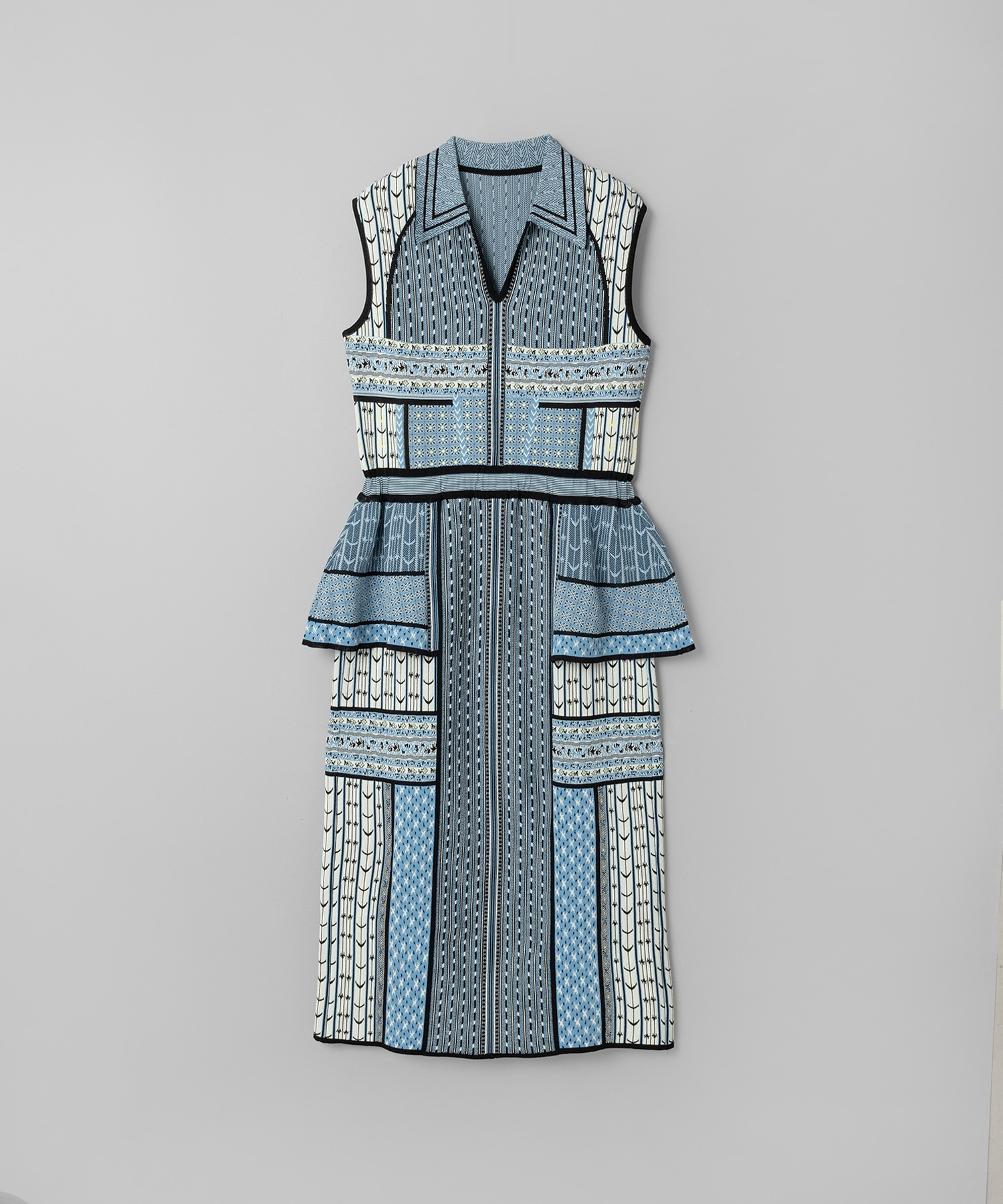 Geometric Pattern Knitted Dress Mame Kurogouchi