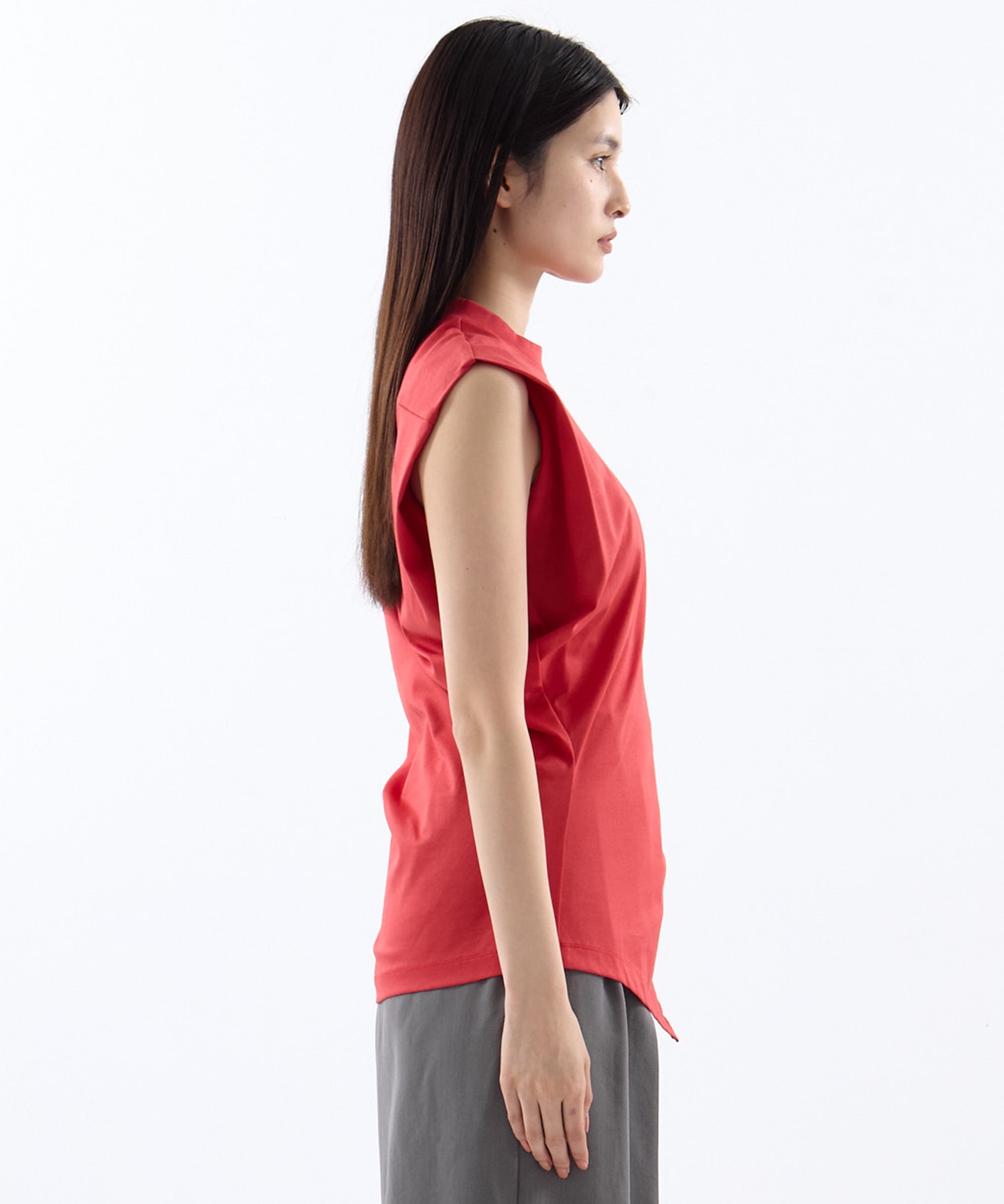 Cotton Jersey Asymmetric Sleeveless Top Mame Kurogouchi