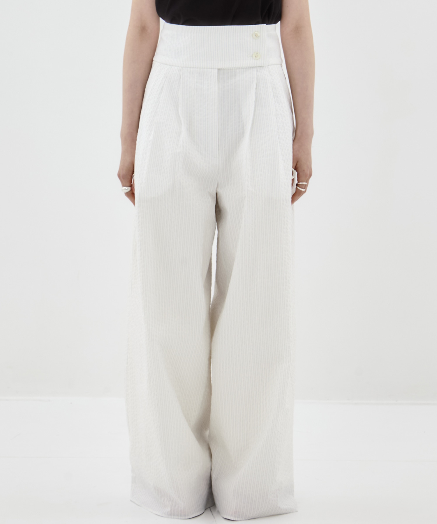 Seersucker Flare Pants STUDIOUS