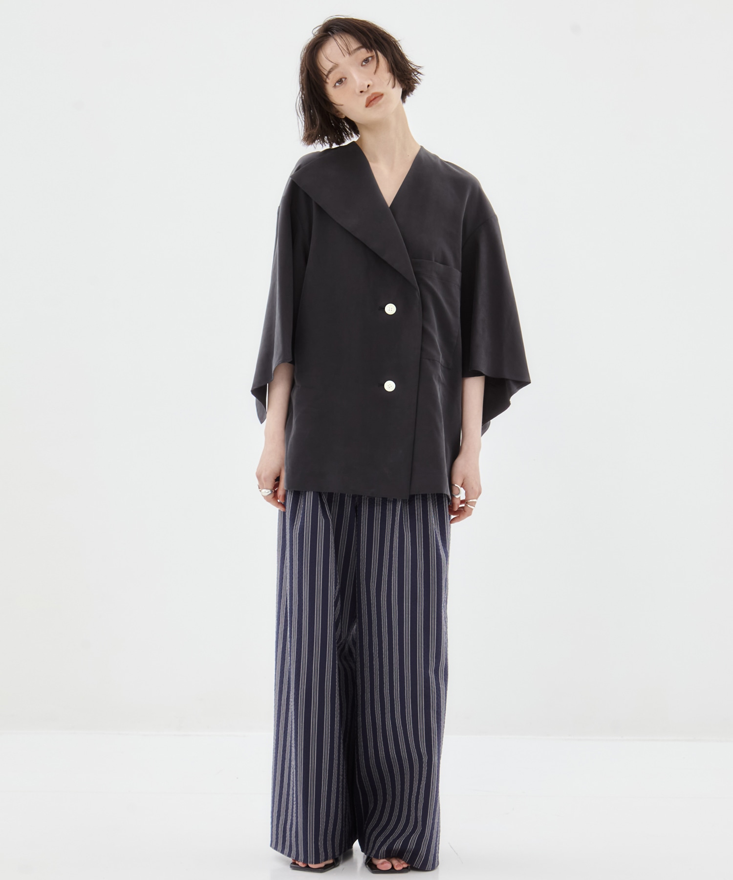 Seersucker Flare Pants STUDIOUS