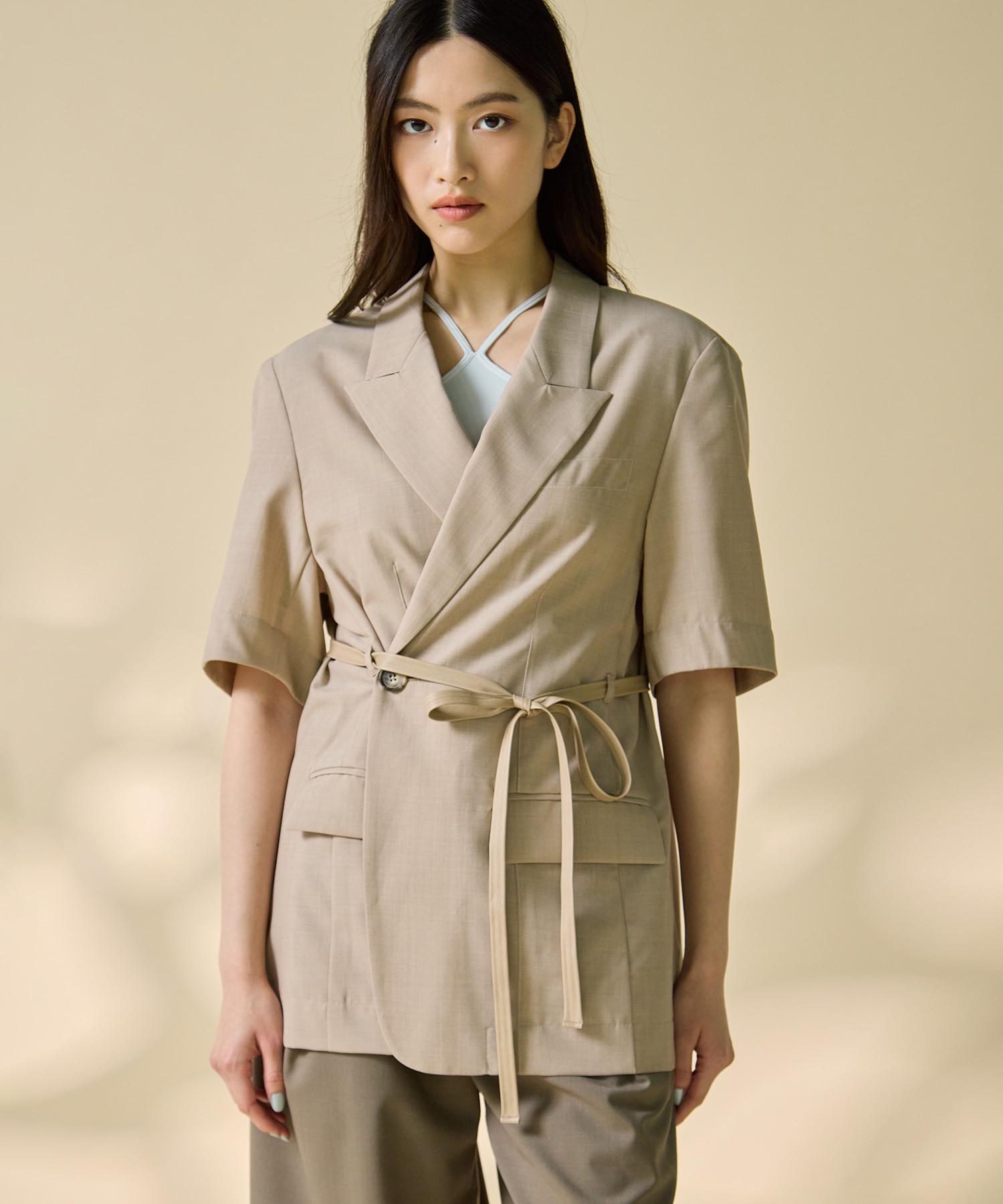 Half Sleeve Summer Wool Jacket STUDIOUS