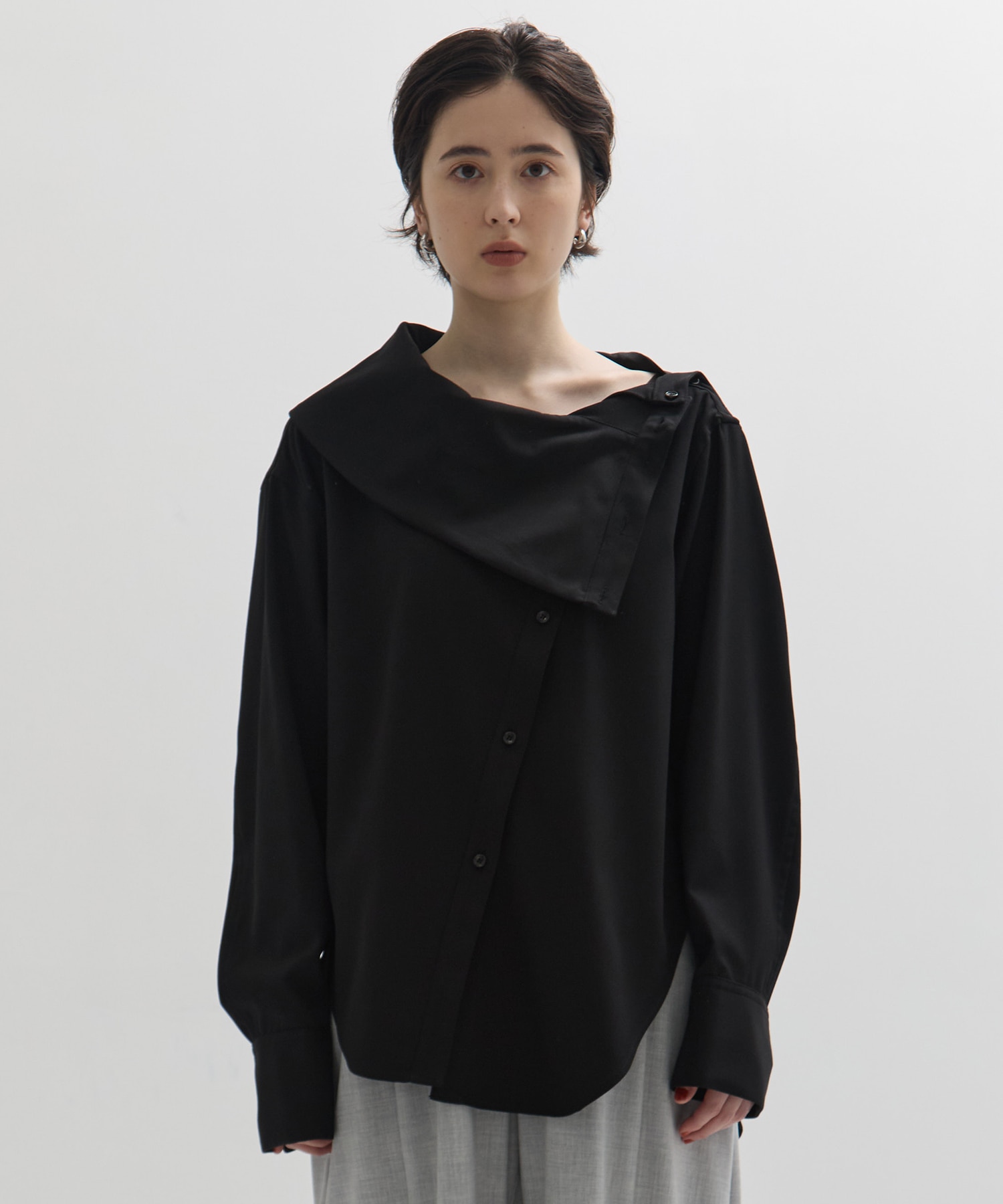 Viscose Wool Big Collar Shirt STUDIOUS