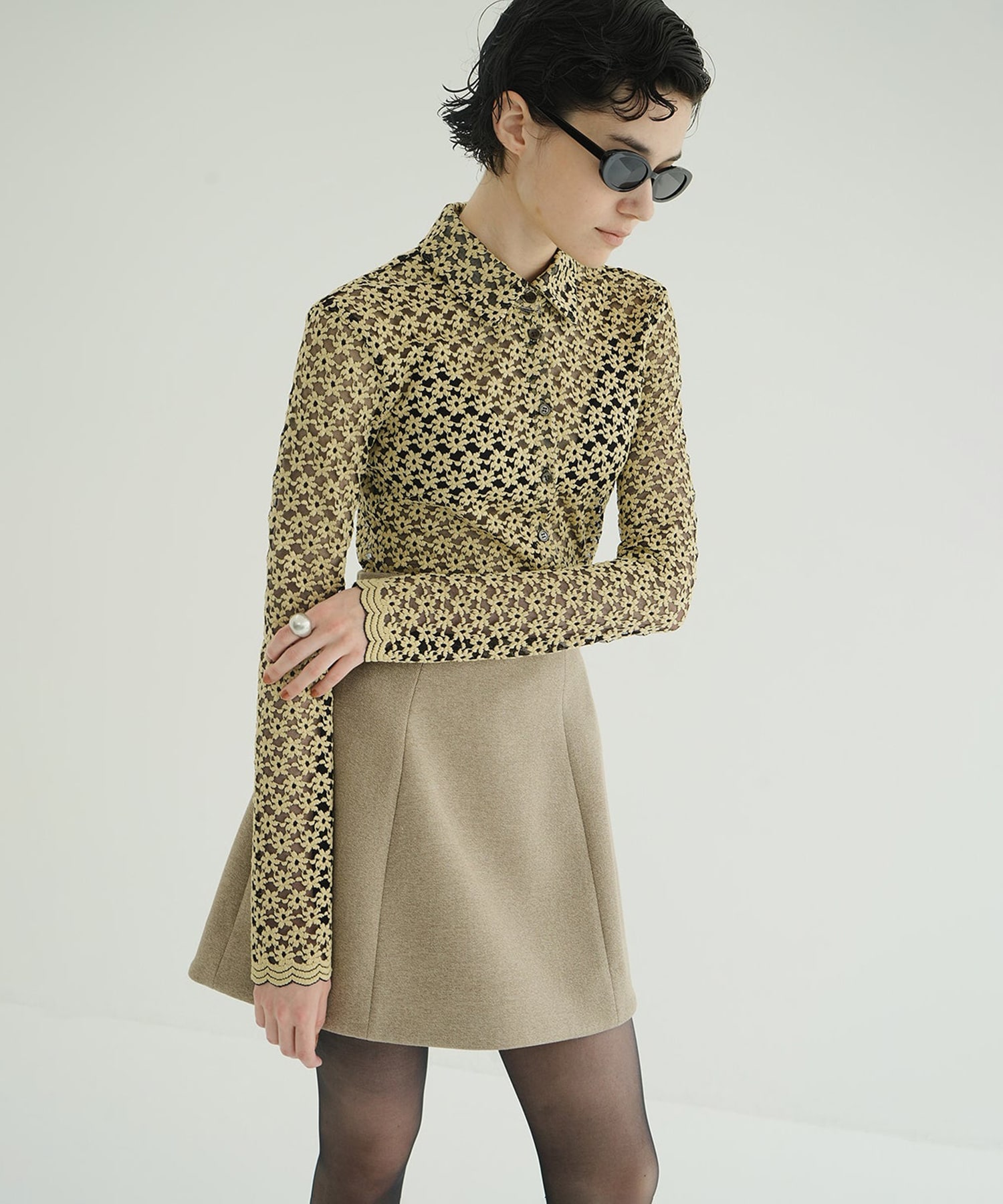 3D FLOWER LACE SHIRT CLANE
