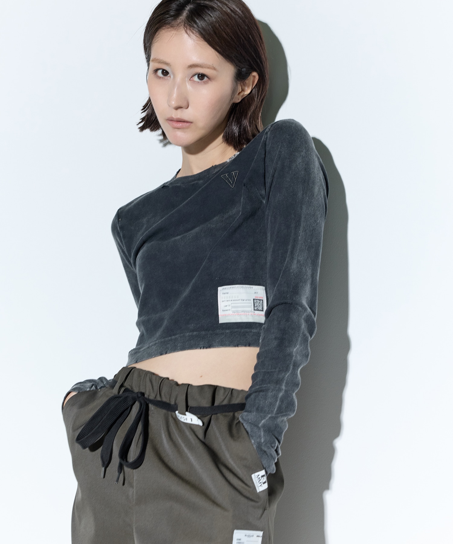 BLEACHED LONG SLEEVES TEE Maison MIHARA YASUHIRO