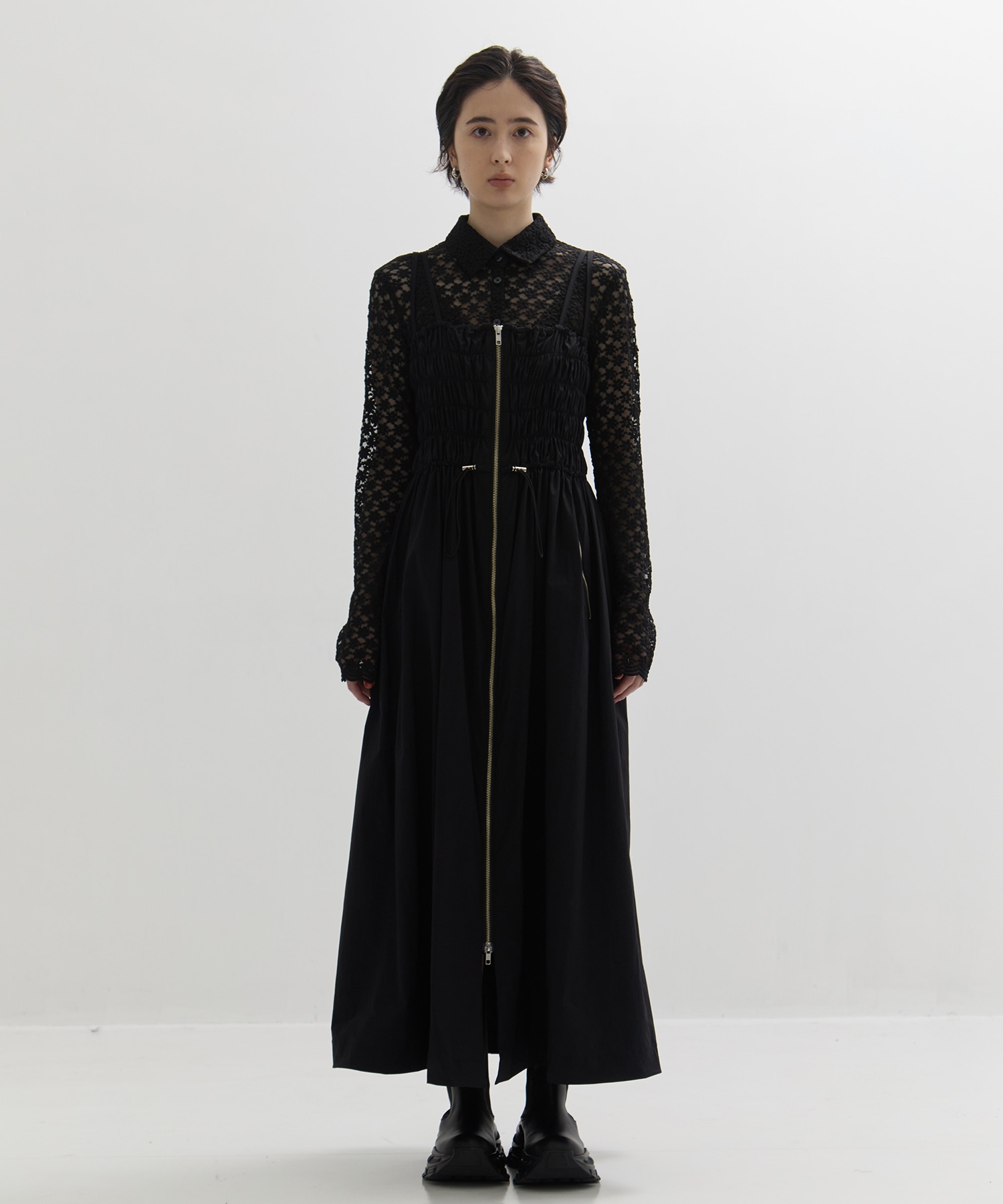 SHIRRING ZIP CAMISOLE DRESS STUDIOUS