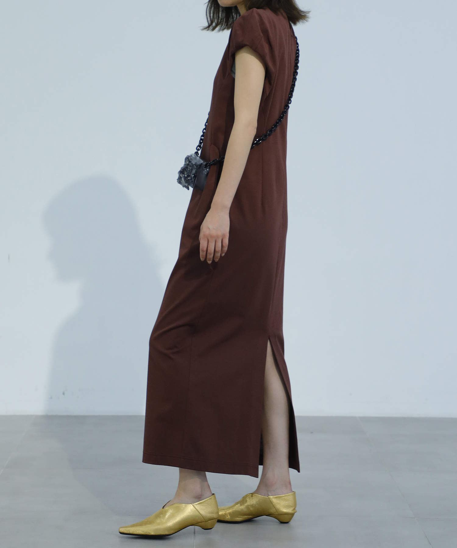 Cotton Jersey Puff Sleeve Dress Mame Kurogouchi
