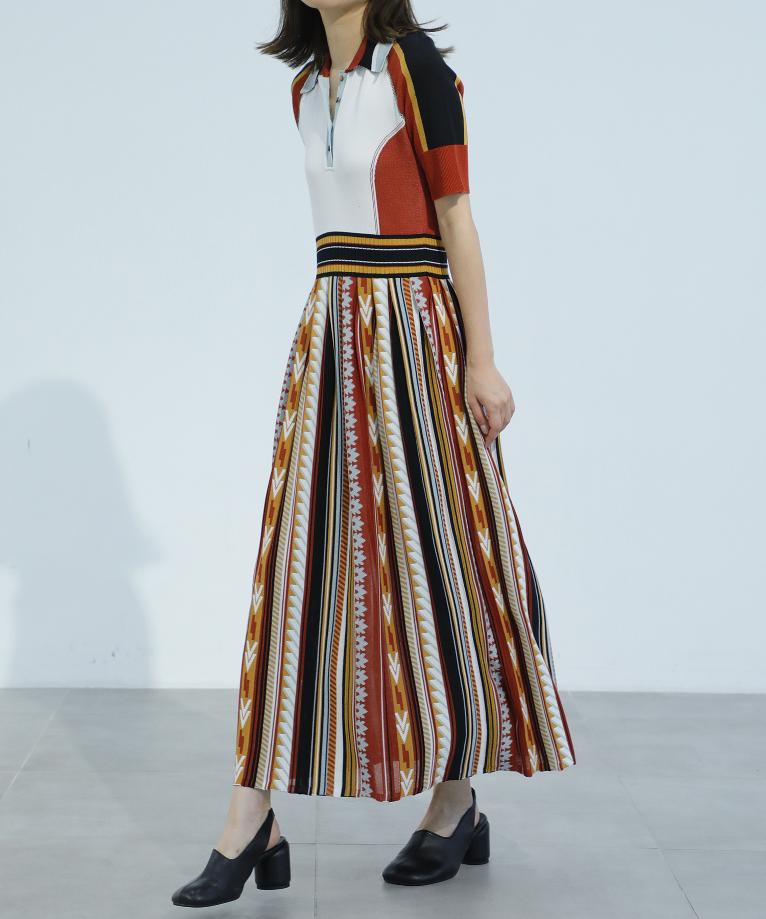 Geometric Pattern Knitted Dress Mame Kurogouchi