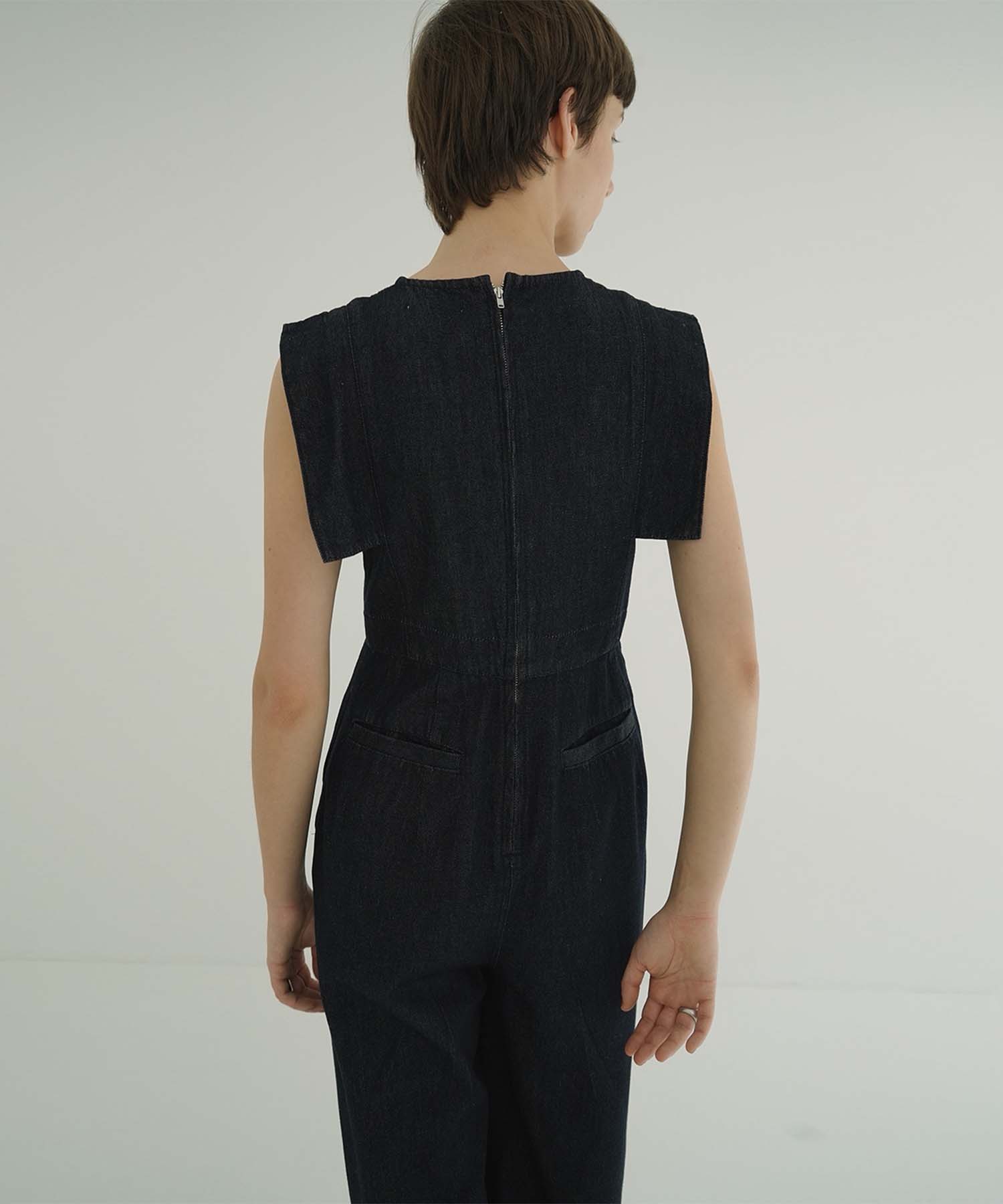 SQUARE SLEEVE DENIM ALL IN ONE CLANE