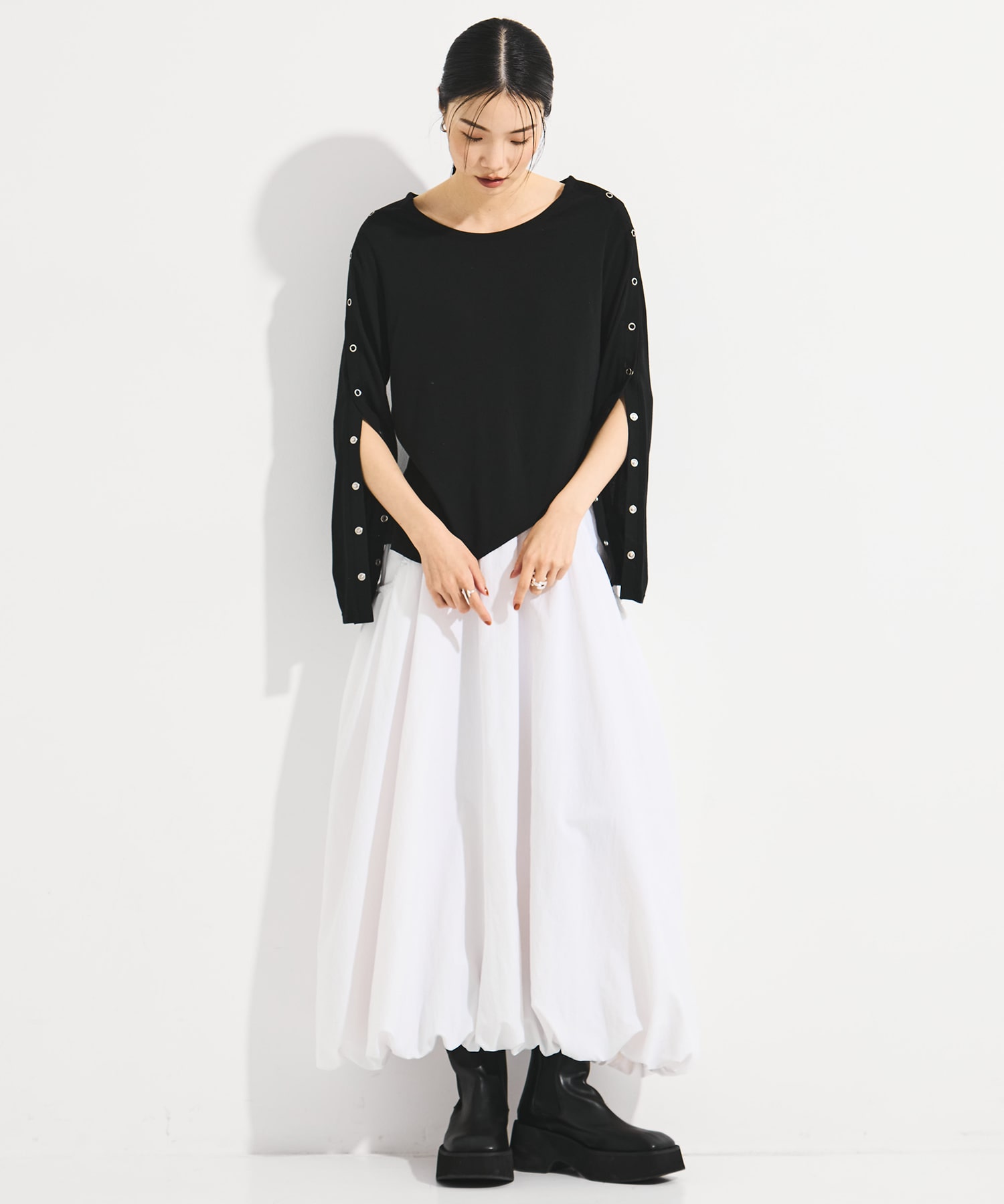 SHOULDER SNAP LONG SLEEVE TEE STUDIOUS