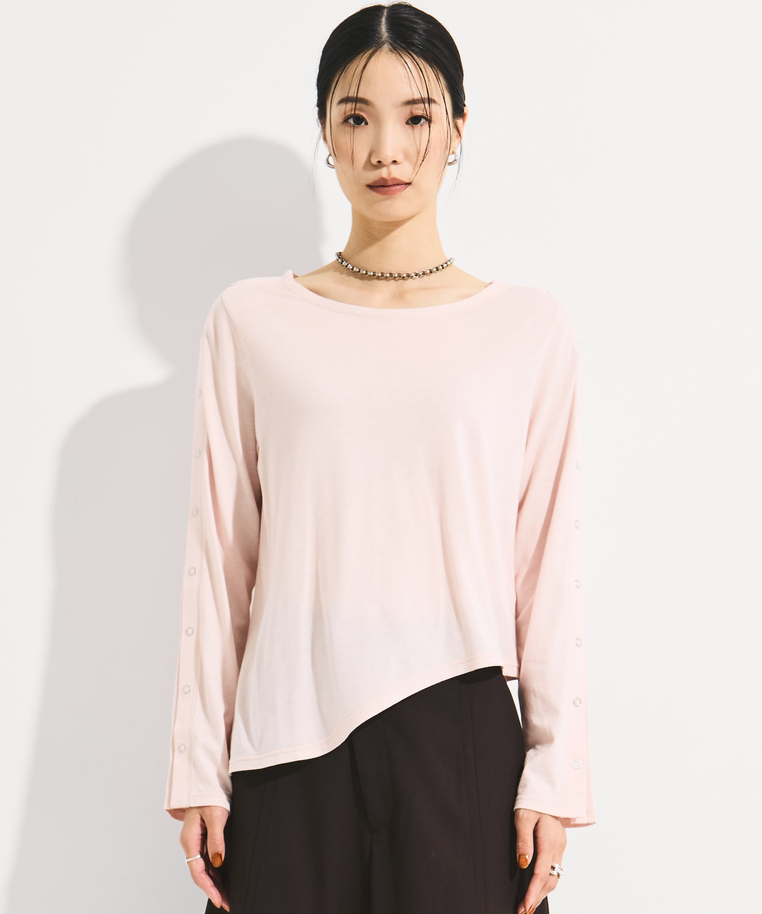 SHOULDER SNAP LONG SLEEVE TEE STUDIOUS