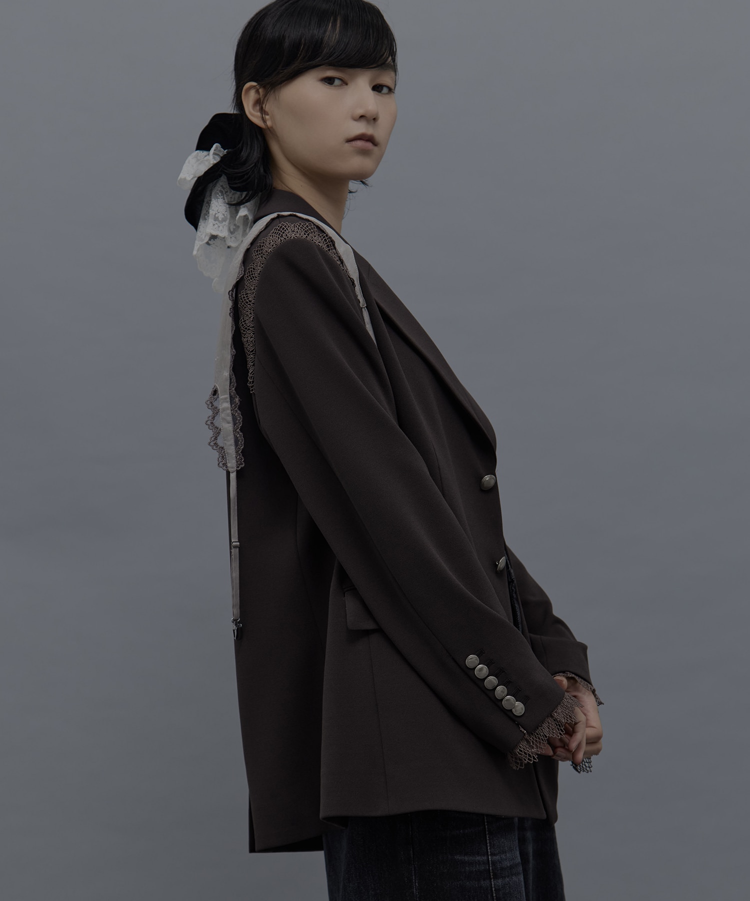 garter collar peaked lapel jacket tanakadaisuke