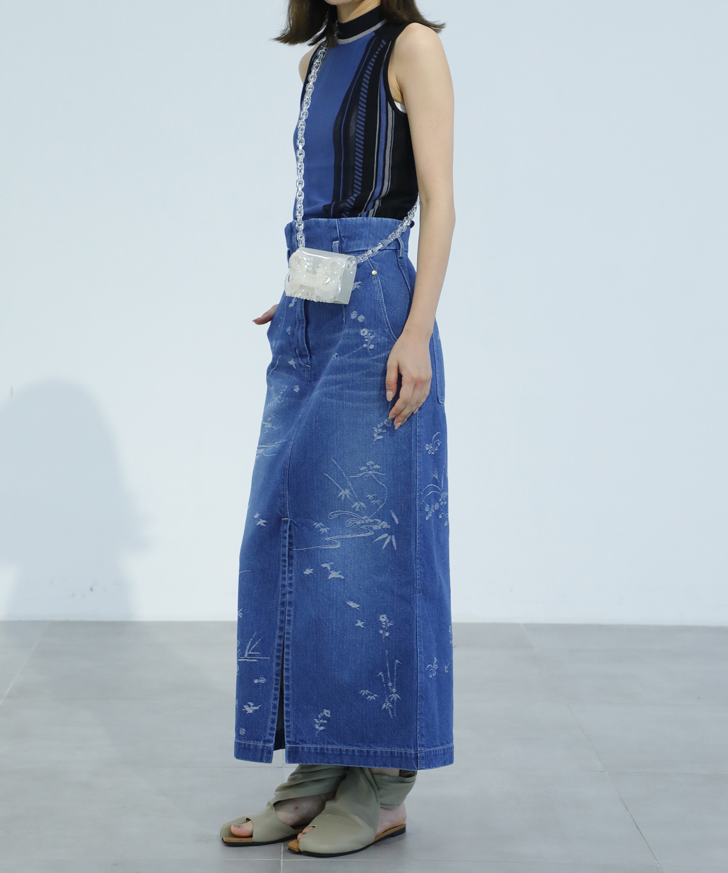 Geometric Pattern Knitted Sleeveless Top Mame Kurogouchi