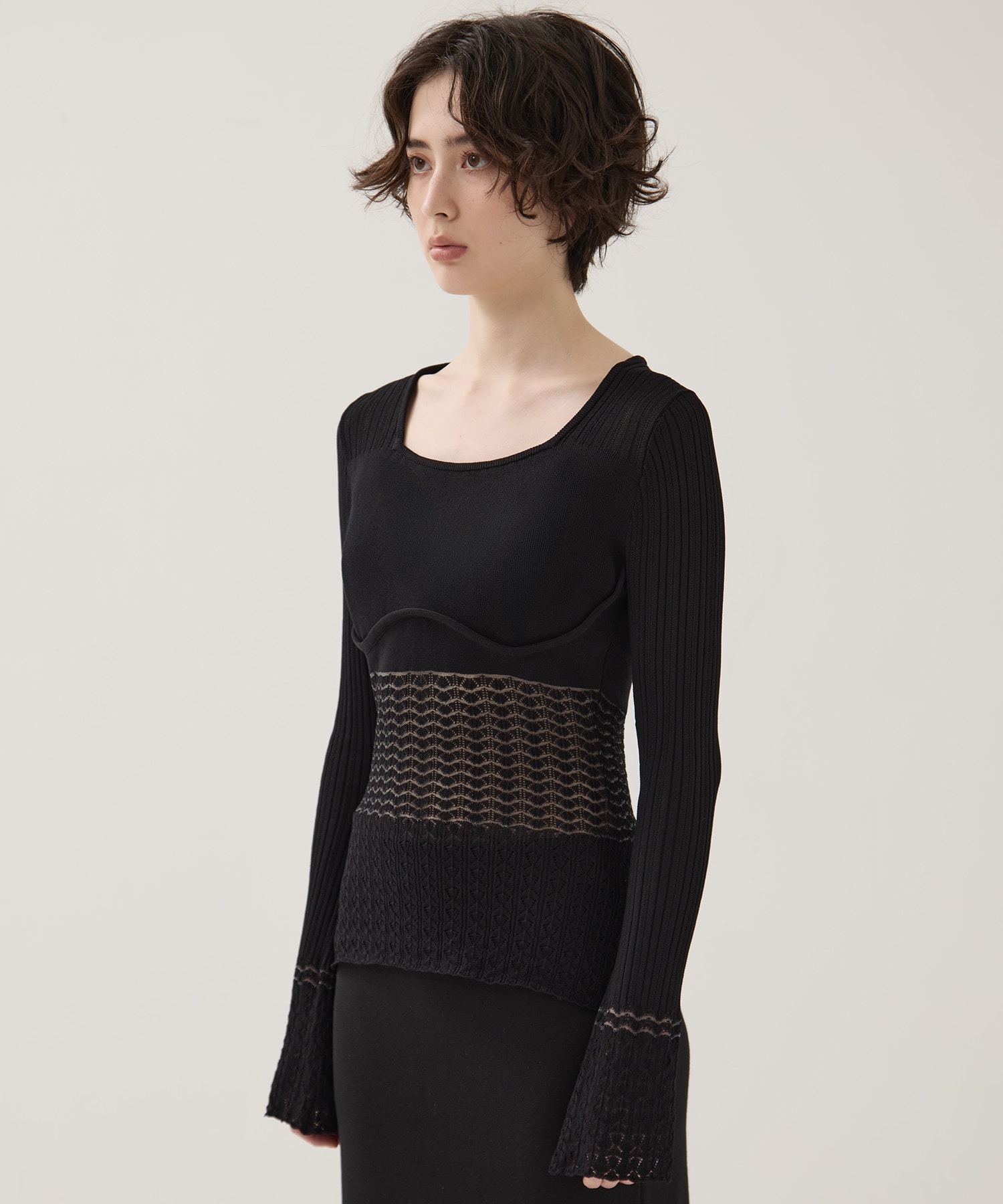 別注Square Neck Ripple Knit EMILY ODA